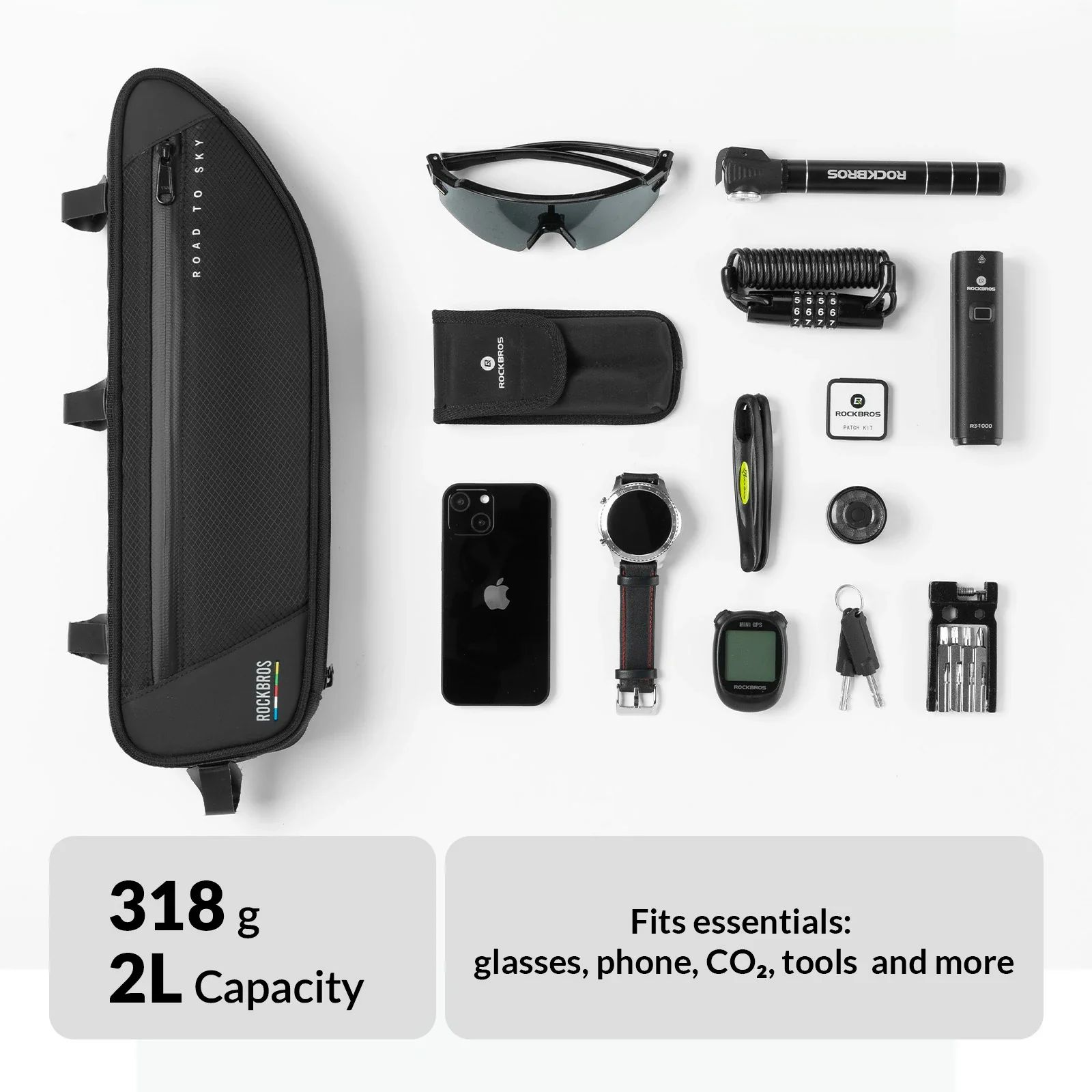 ROCKBROS Road-to-Sky Bike Frame Bag Reflective Waterproof Triangular Bag - Image 35