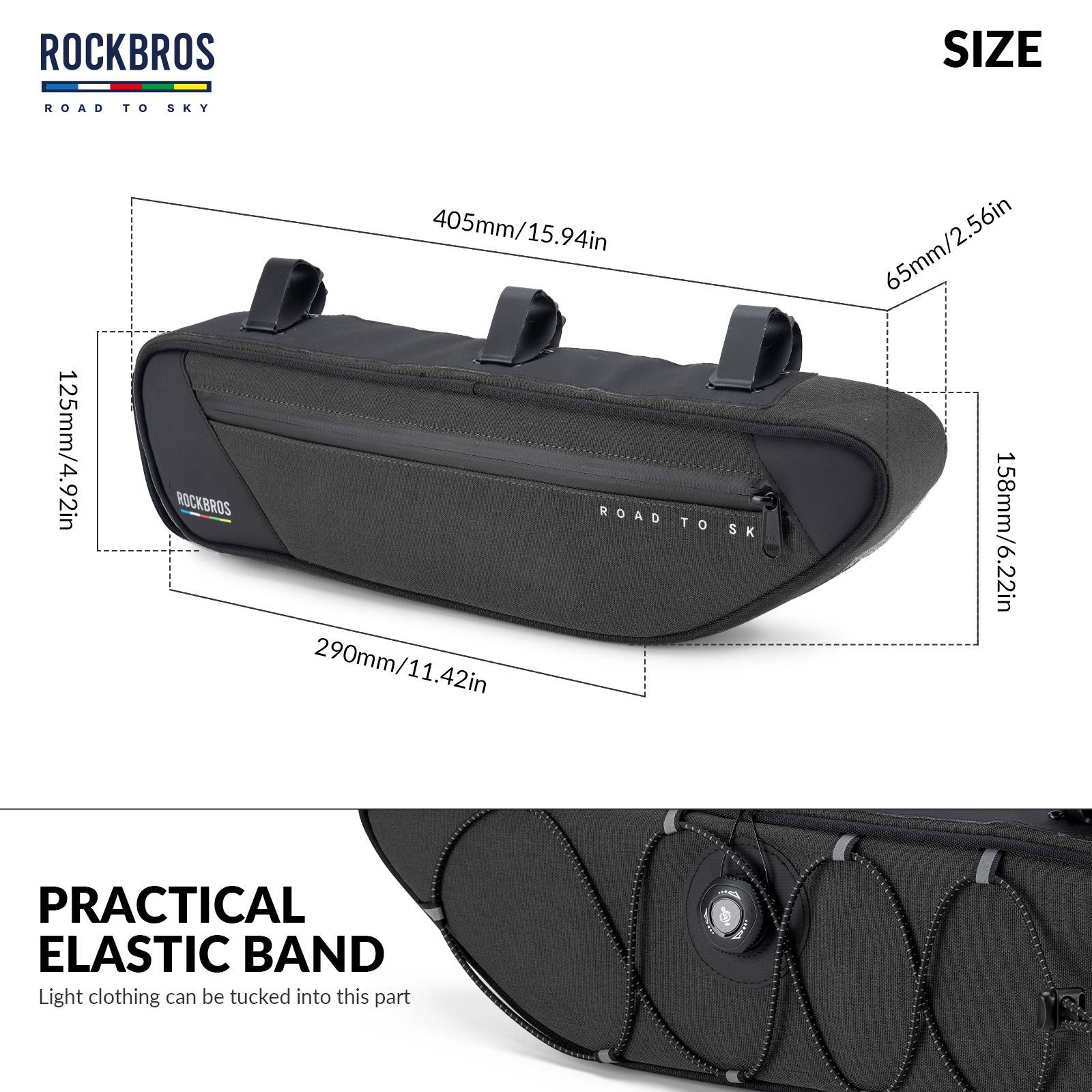 ROCKBROS Road-to-Sky Bike Frame Bag Reflective Waterproof Triangular Bag - Image 37