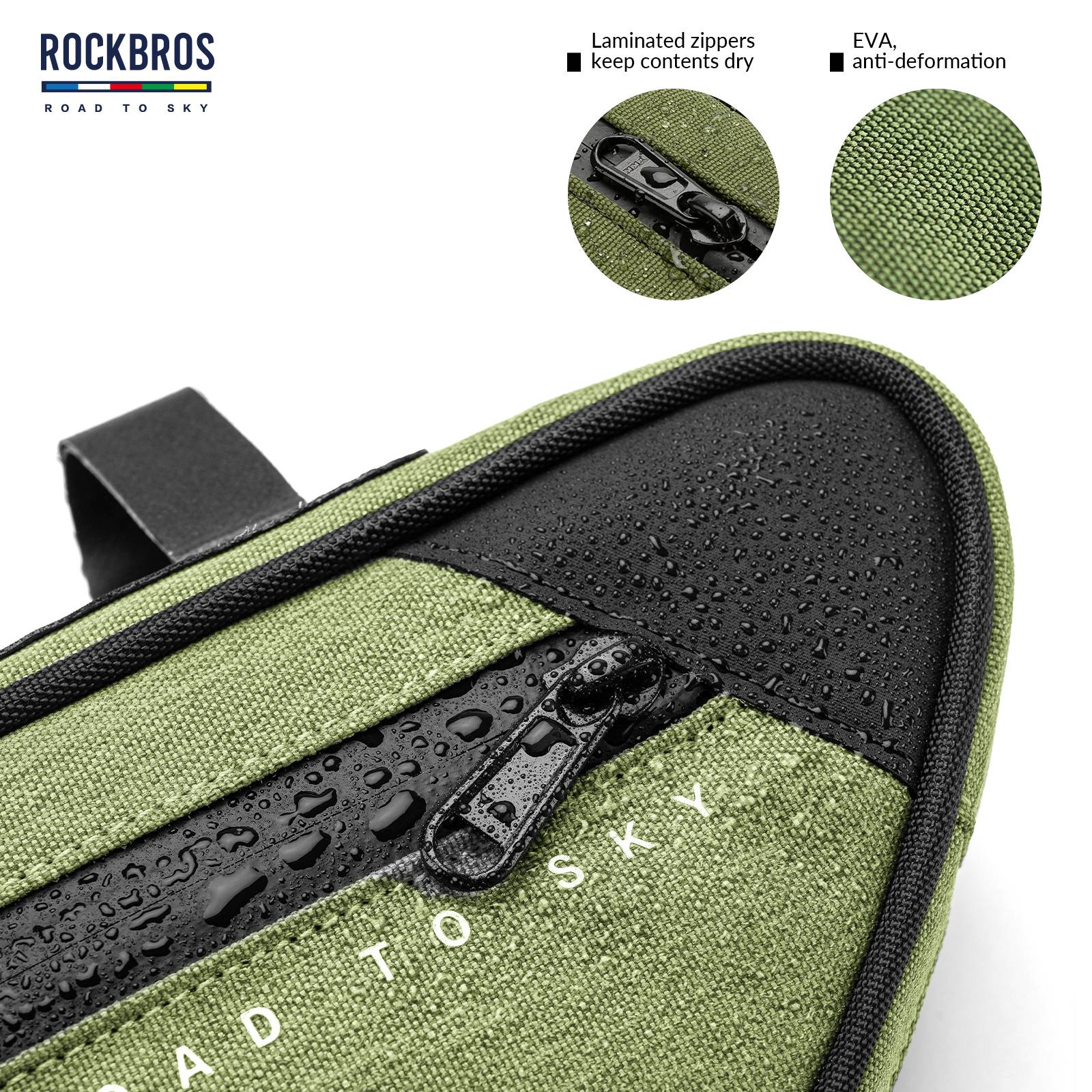 ROCKBROS Road-to-Sky Bike Frame Bag Reflective Waterproof Triangular Bag - Image 7