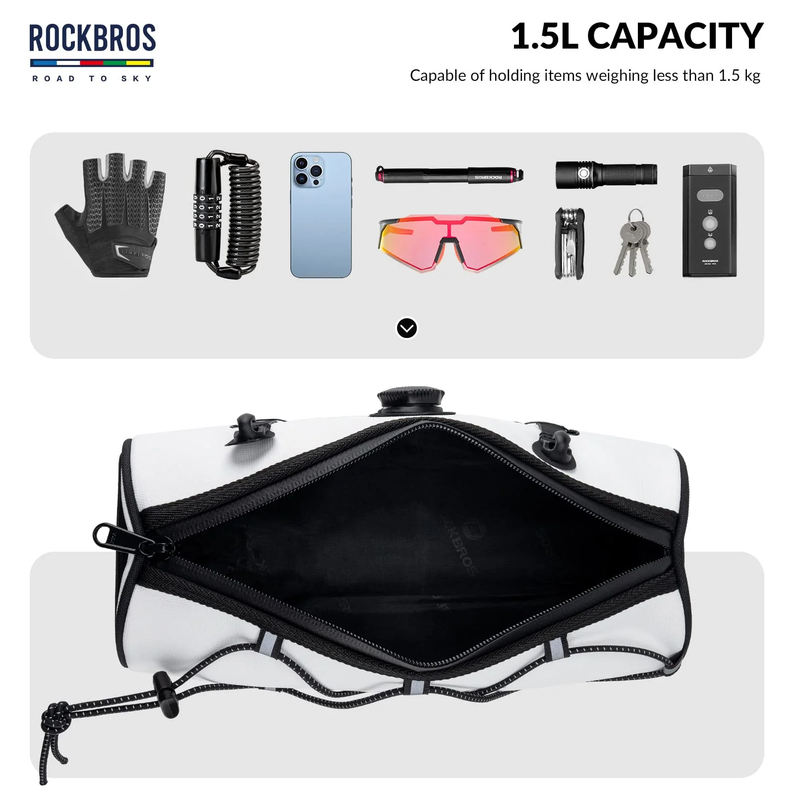 ROCKBROS Road-to-Sky Bicycle Handlebar Bag Front Bag for Bikes 5 Colors - Image 17