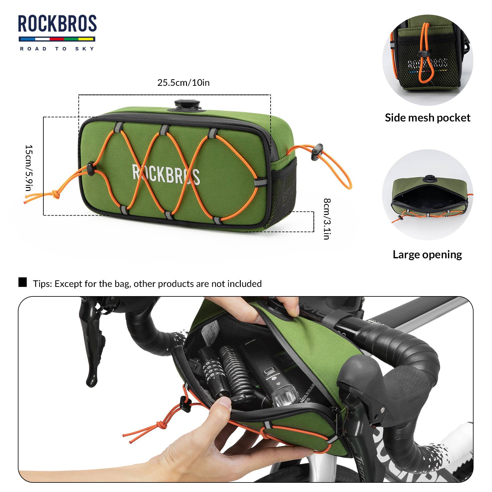 ROCKBROS Road-to-Sky Bicycle Handlebar Bag Waterproof Front Bag 1.9L - Image 10