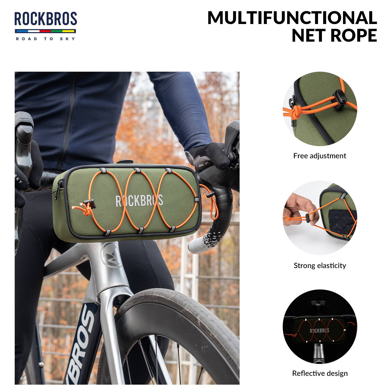 ROCKBROS Road-to-Sky Bicycle Handlebar Bag Waterproof Front Bag 1.9L - Image 11