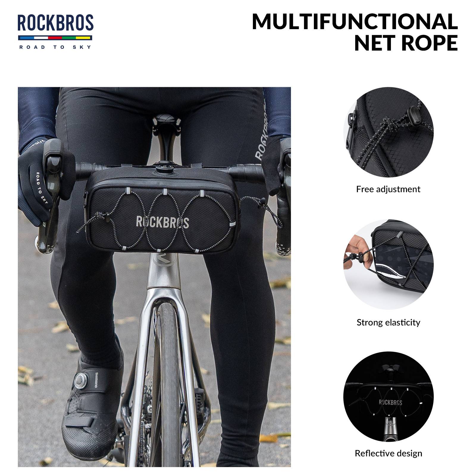 ROCKBROS Road-to-Sky Bicycle Handlebar Bag Waterproof Front Bag 1.9L - Image 17