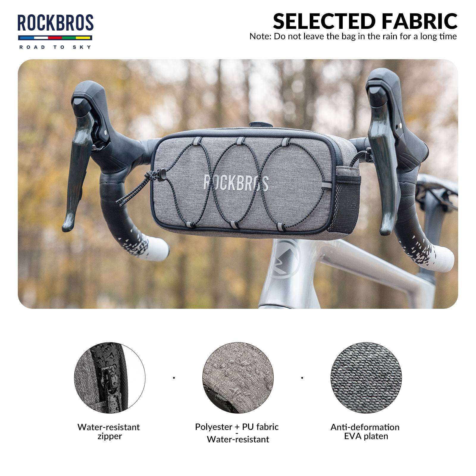ROCKBROS Road-to-Sky Bicycle Handlebar Bag Waterproof Front Bag 1.9L - Image 21