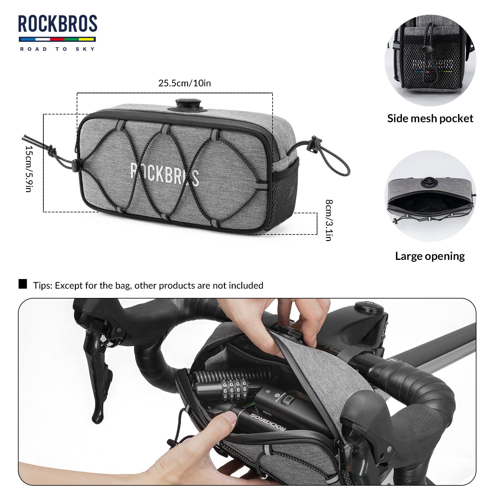 ROCKBROS Road-to-Sky Bicycle Handlebar Bag Waterproof Front Bag 1.9L - Image 22