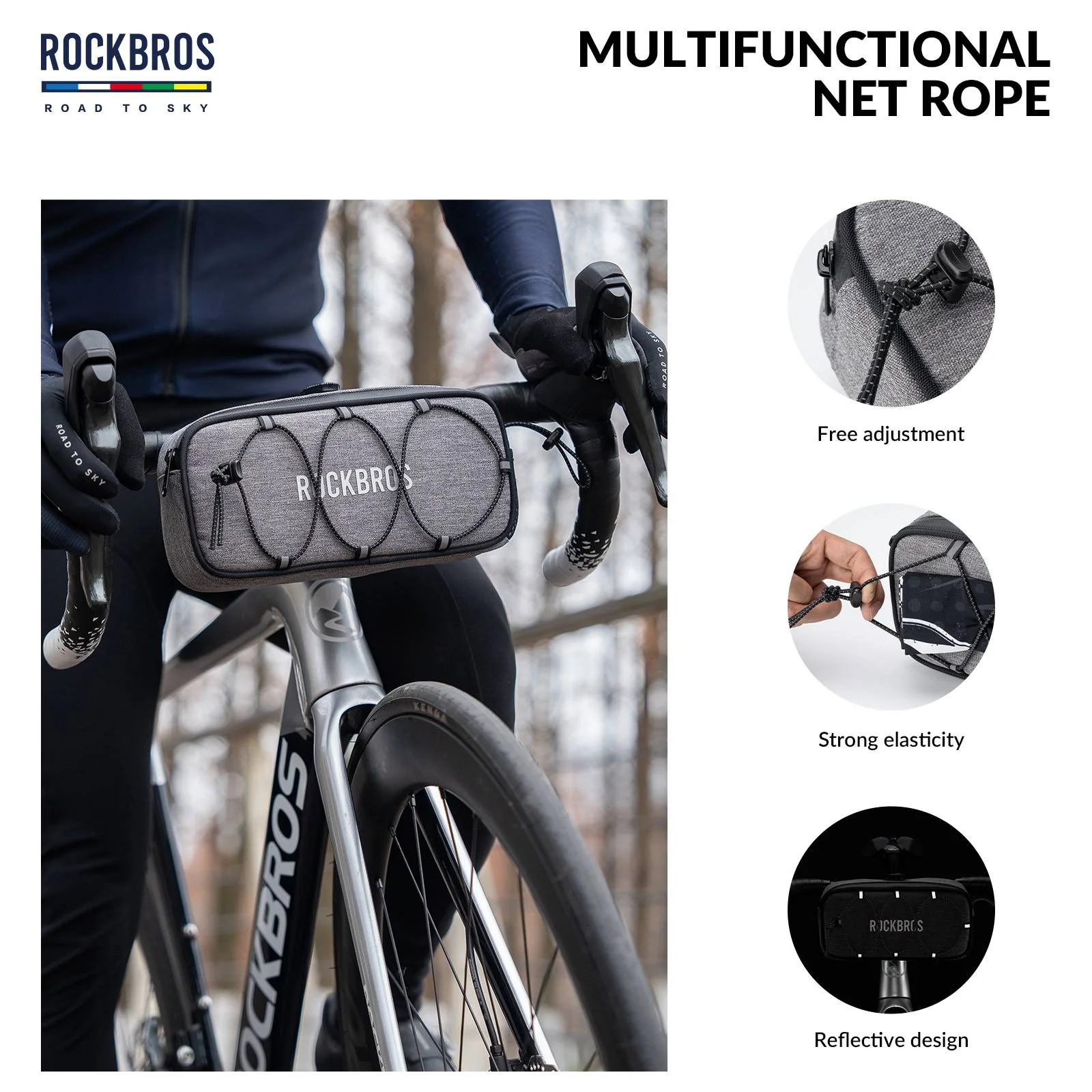 ROCKBROS Road-to-Sky Bicycle Handlebar Bag Waterproof Front Bag 1.9L - Image 23