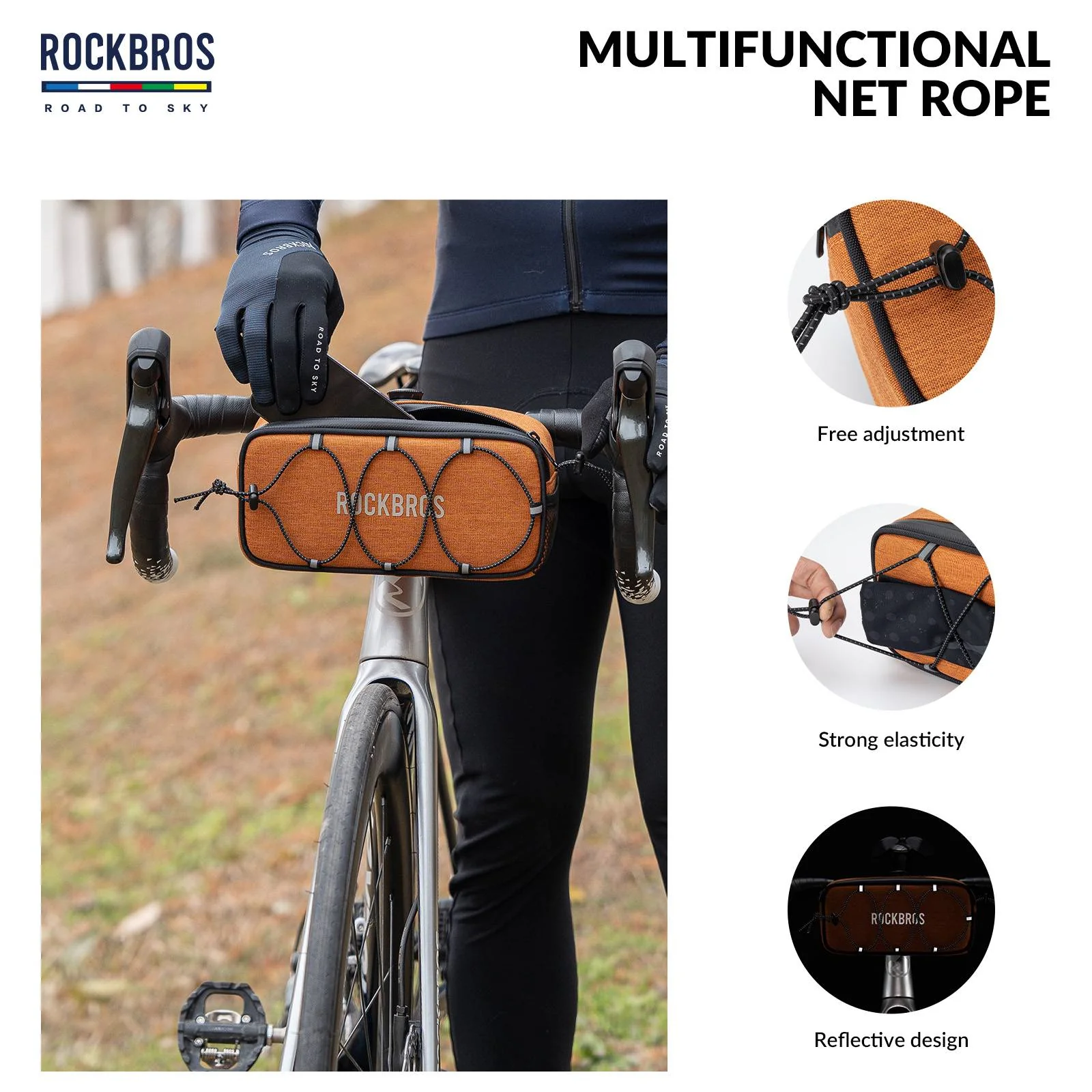 ROCKBROS Road-to-Sky Bicycle Handlebar Bag Waterproof Front Bag 1.9L - Image 28