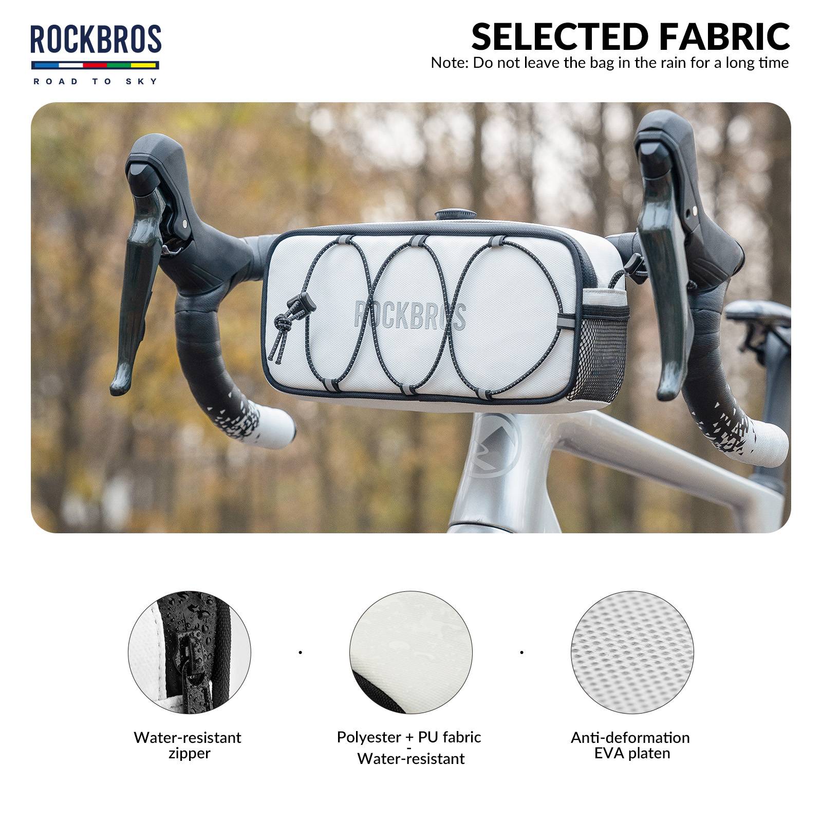 ROCKBROS Road-to-Sky Bicycle Handlebar Bag Waterproof Front Bag 1.9L - Image 3