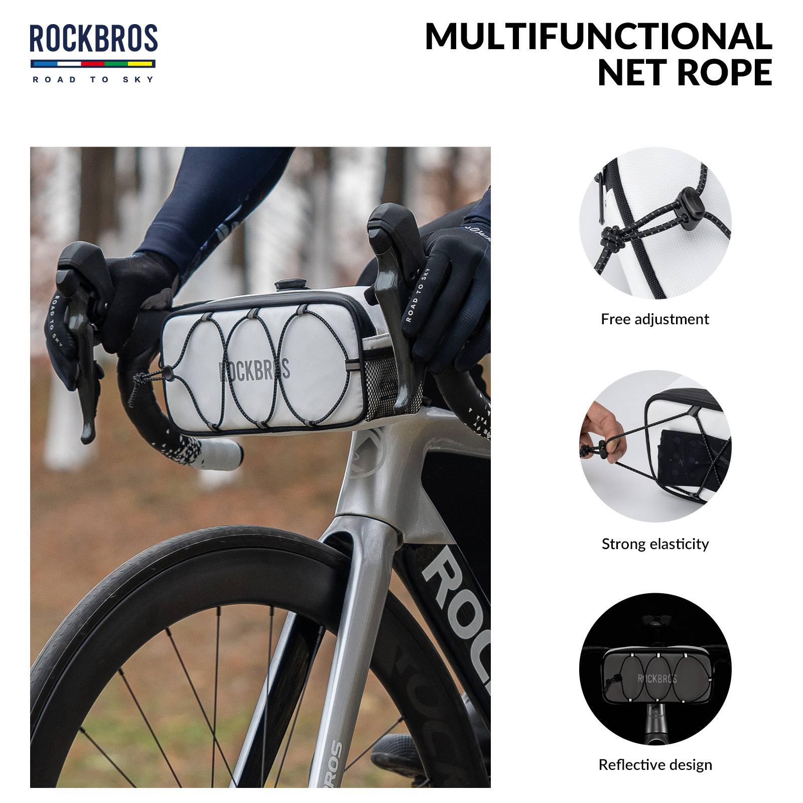 ROCKBROS Road-to-Sky Bicycle Handlebar Bag Waterproof Front Bag 1.9L - Image 5