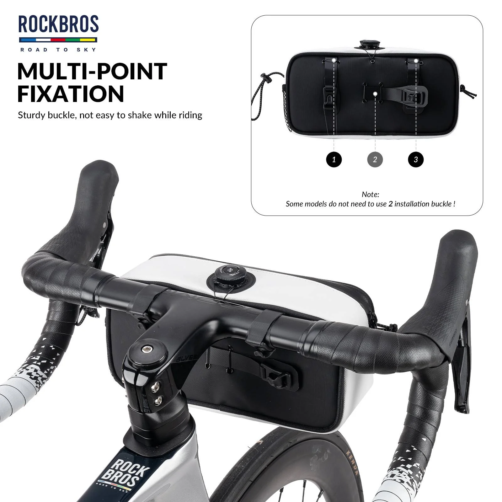 ROCKBROS Road-to-Sky Bicycle Handlebar Bag Waterproof Front Bag 1.9L - Image 6