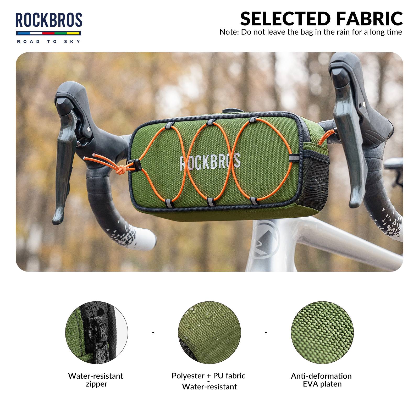 ROCKBROS Road-to-Sky Bicycle Handlebar Bag Waterproof Front Bag 1.9L - Image 9