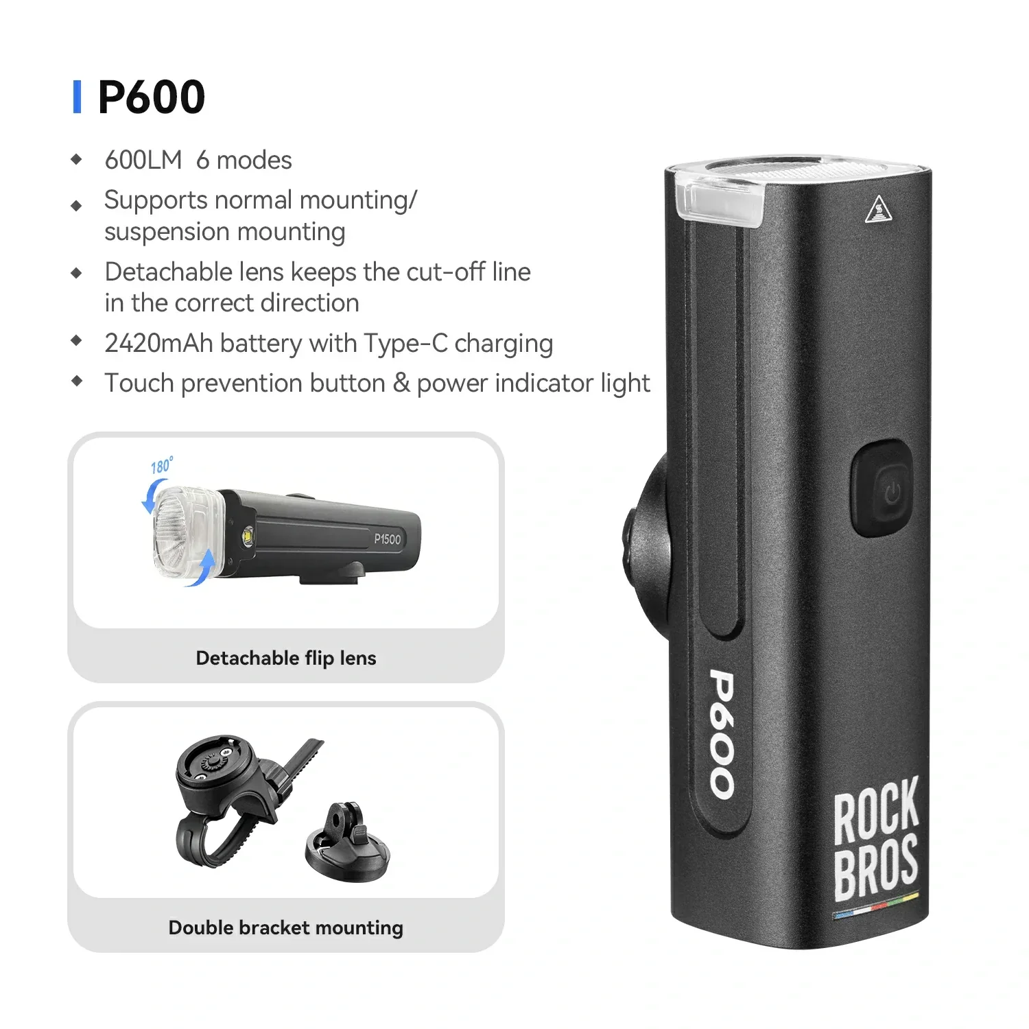 ROAD TO SKY Up to 1500 Lumens Bike Front Light - Image 3