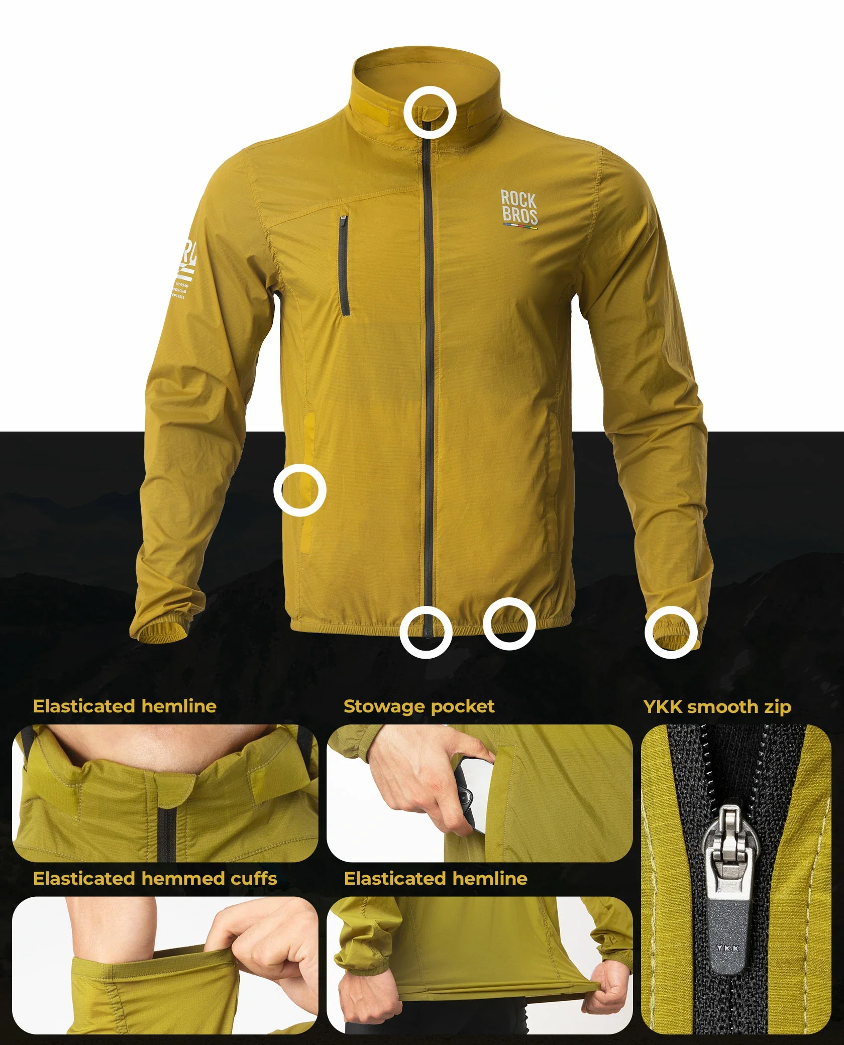 Road to Sky Men's Lightweight Cycling Windbreaker - Image 7