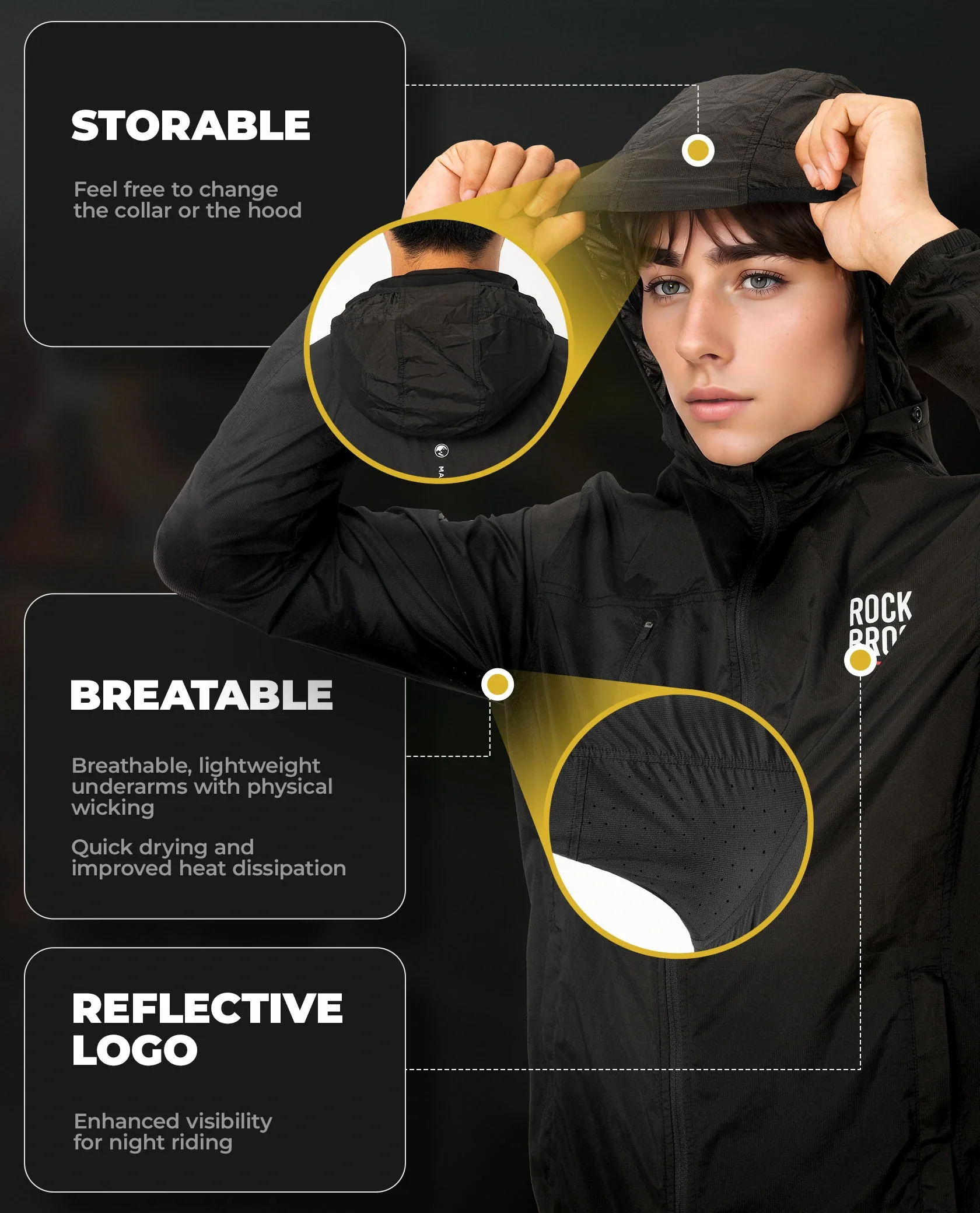 Road to Sky Men's Lightweight Cycling Windbreaker - Image 8
