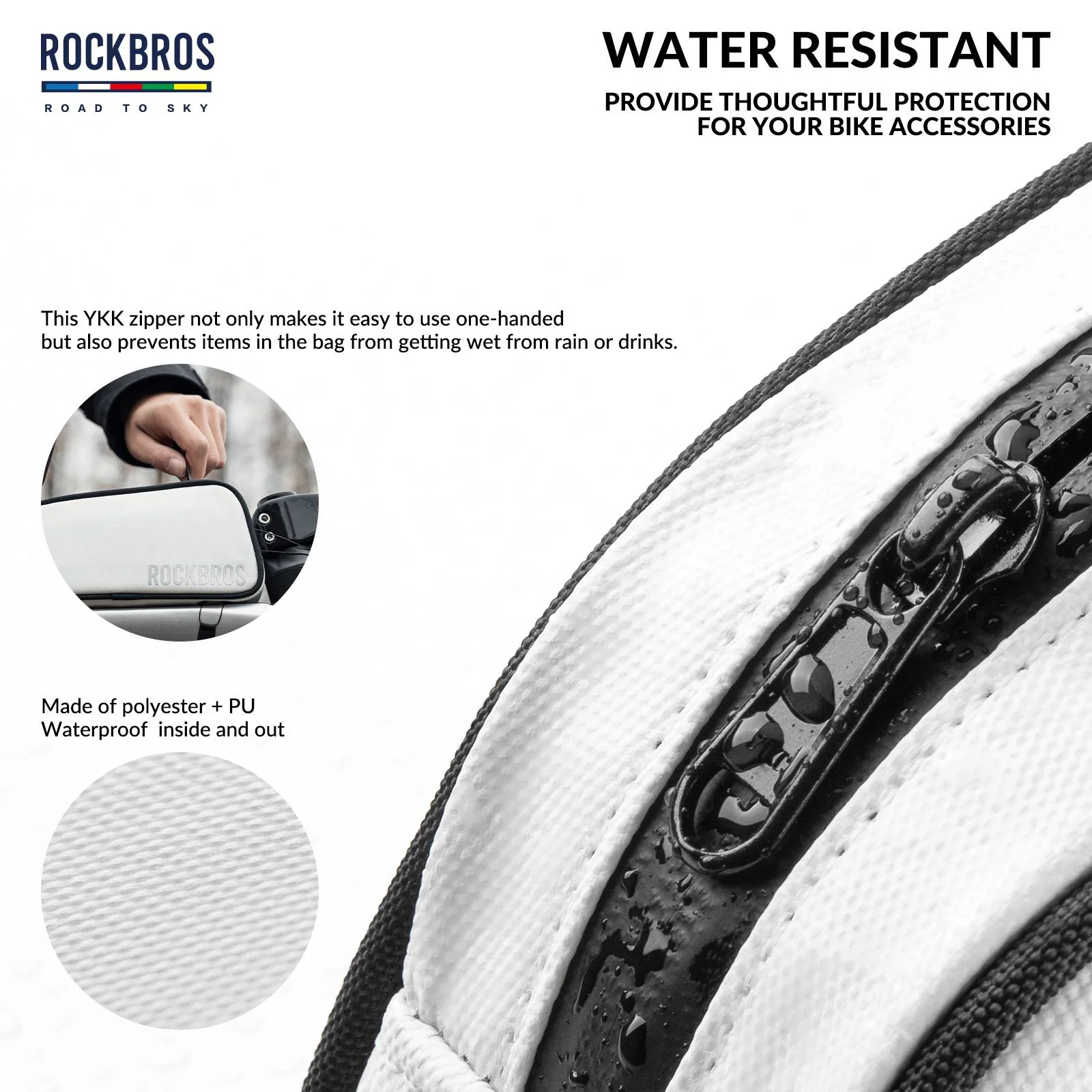 ROCKBROS Road-to-Sky Bicycle Top Tube Bag Frame Bag 0.7L Reflective Bicycle Bag - Image 24