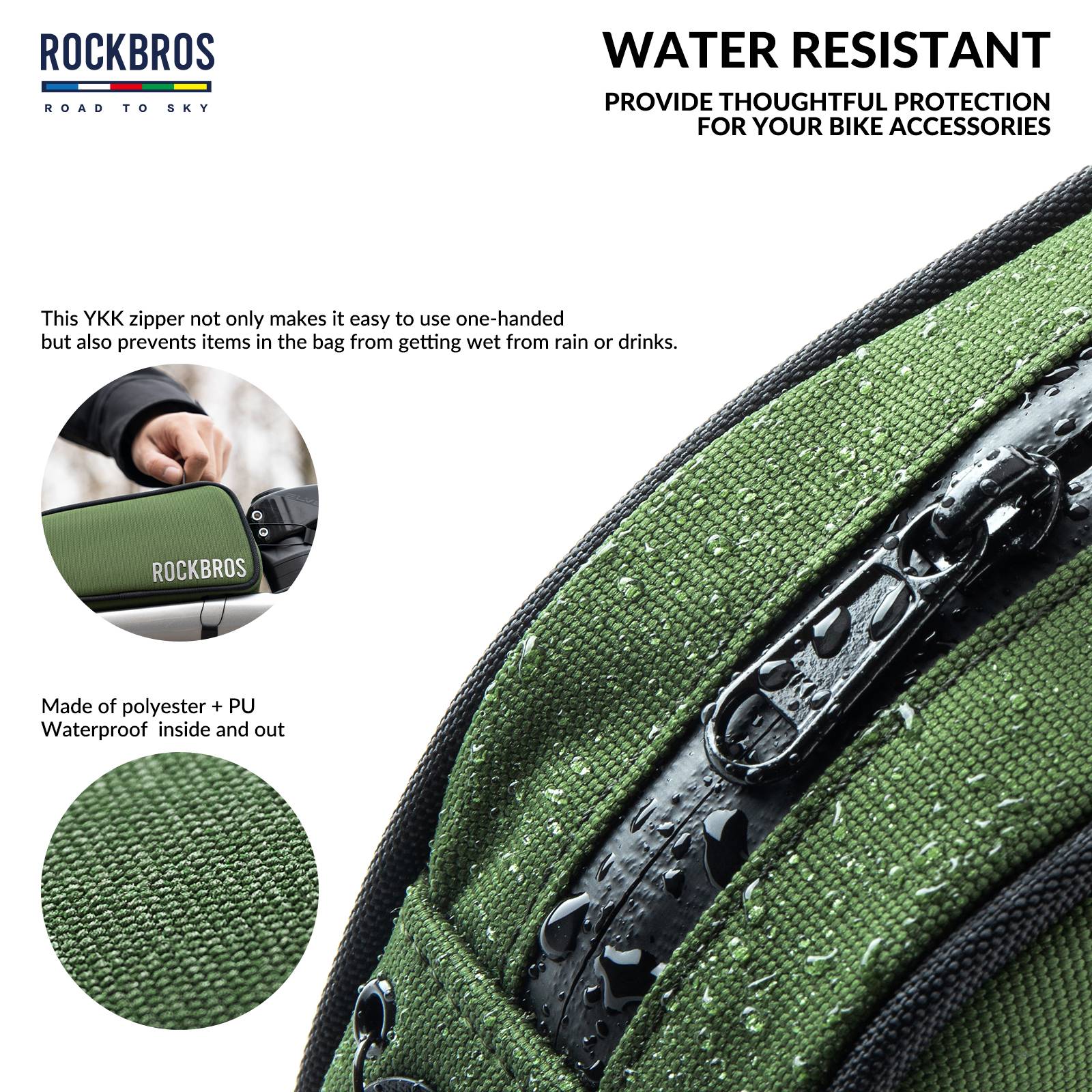 ROCKBROS Road-to-Sky Bicycle Top Tube Bag Frame Bag 0.7L Reflective Bicycle Bag - Image 9
