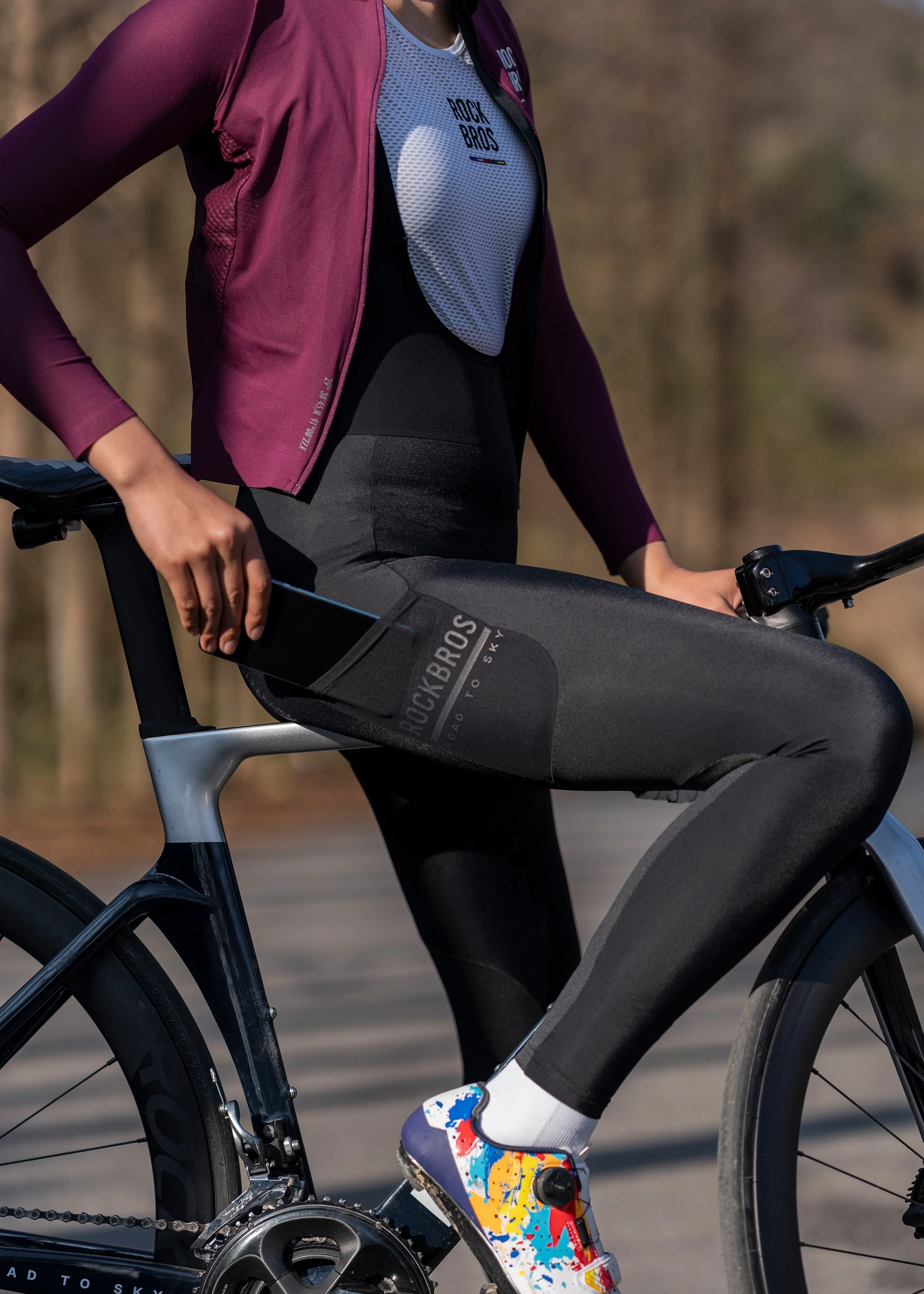 ROCKBROS Road-to-Sky Women's Cycling Bib Tights - Image 10