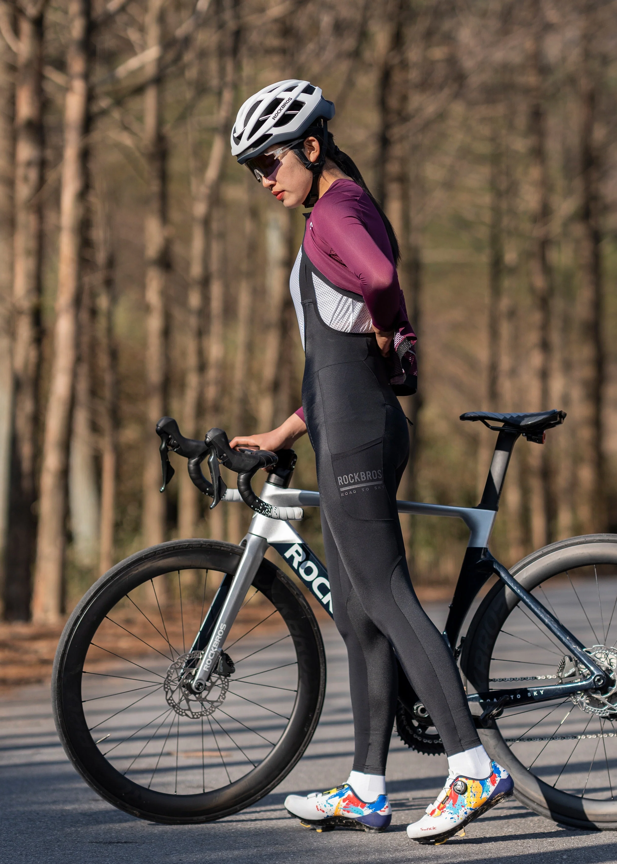ROCKBROS Road-to-Sky Women's Cycling Bib Tights - Image 11