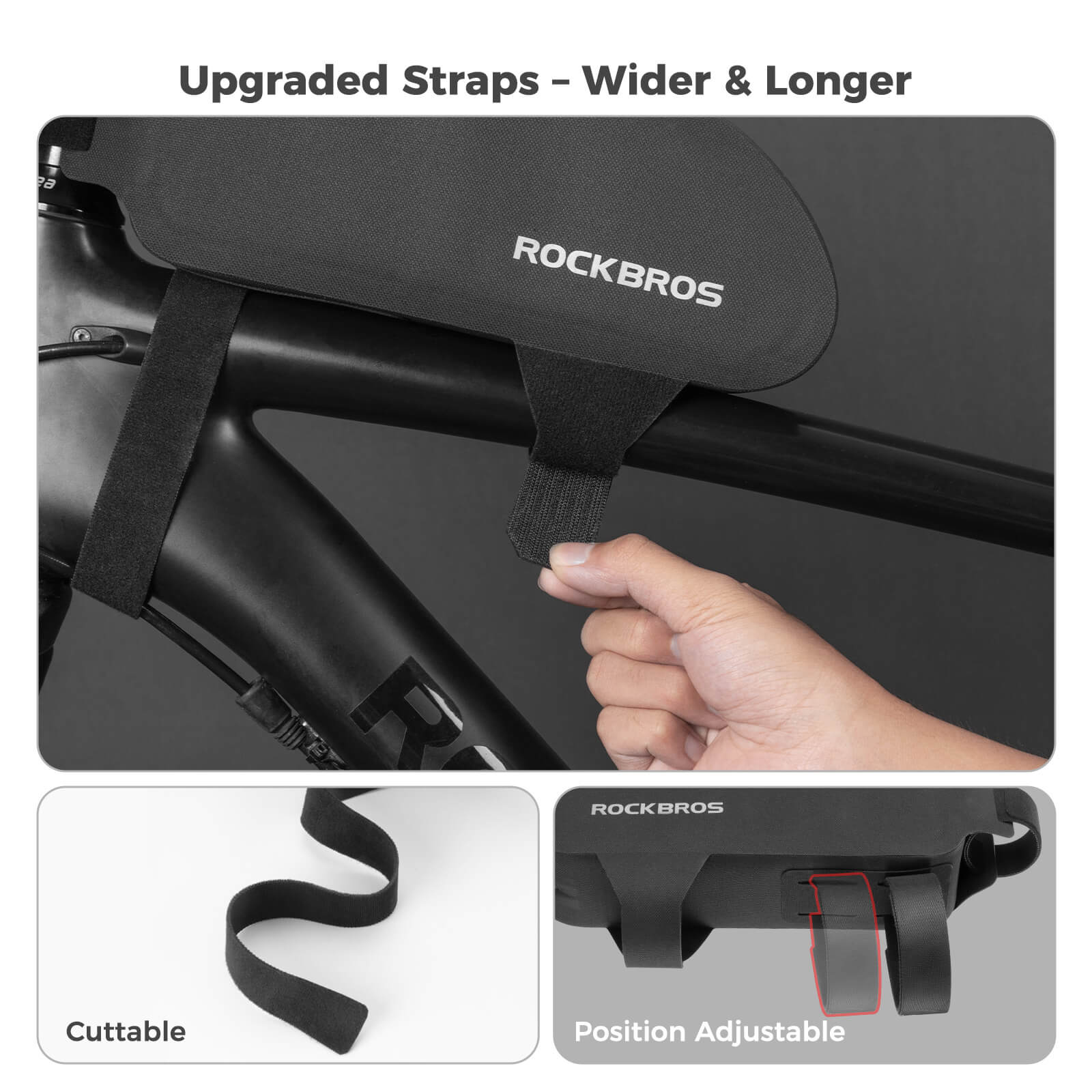 ROCKBROS 100% Waterproof Bike Frame Bag With Upgraded Seamless Zipper - Image 8