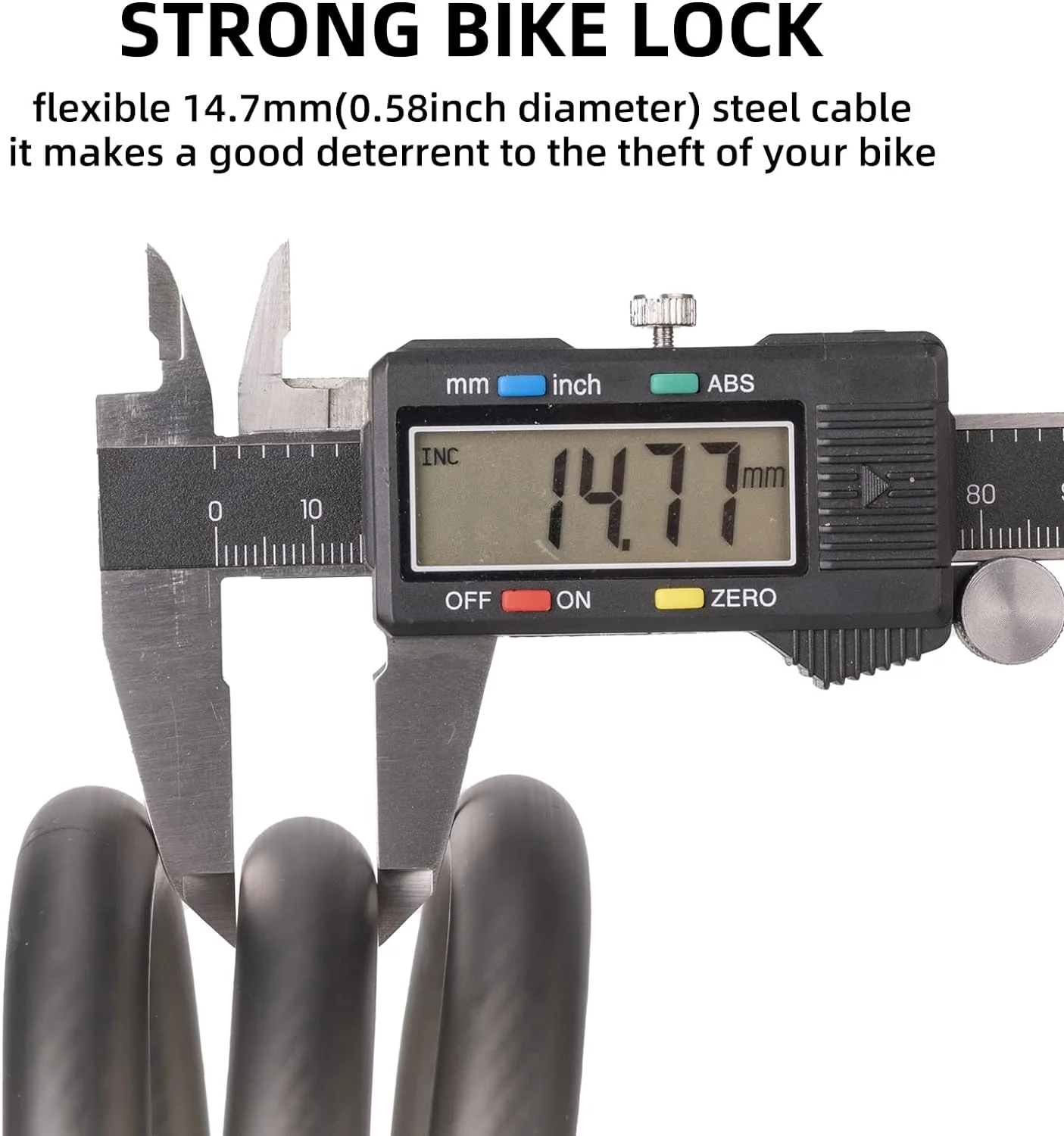 3ft Bike Cable Lock - Secure Lightweight with Mounting Bracket - Image 13
