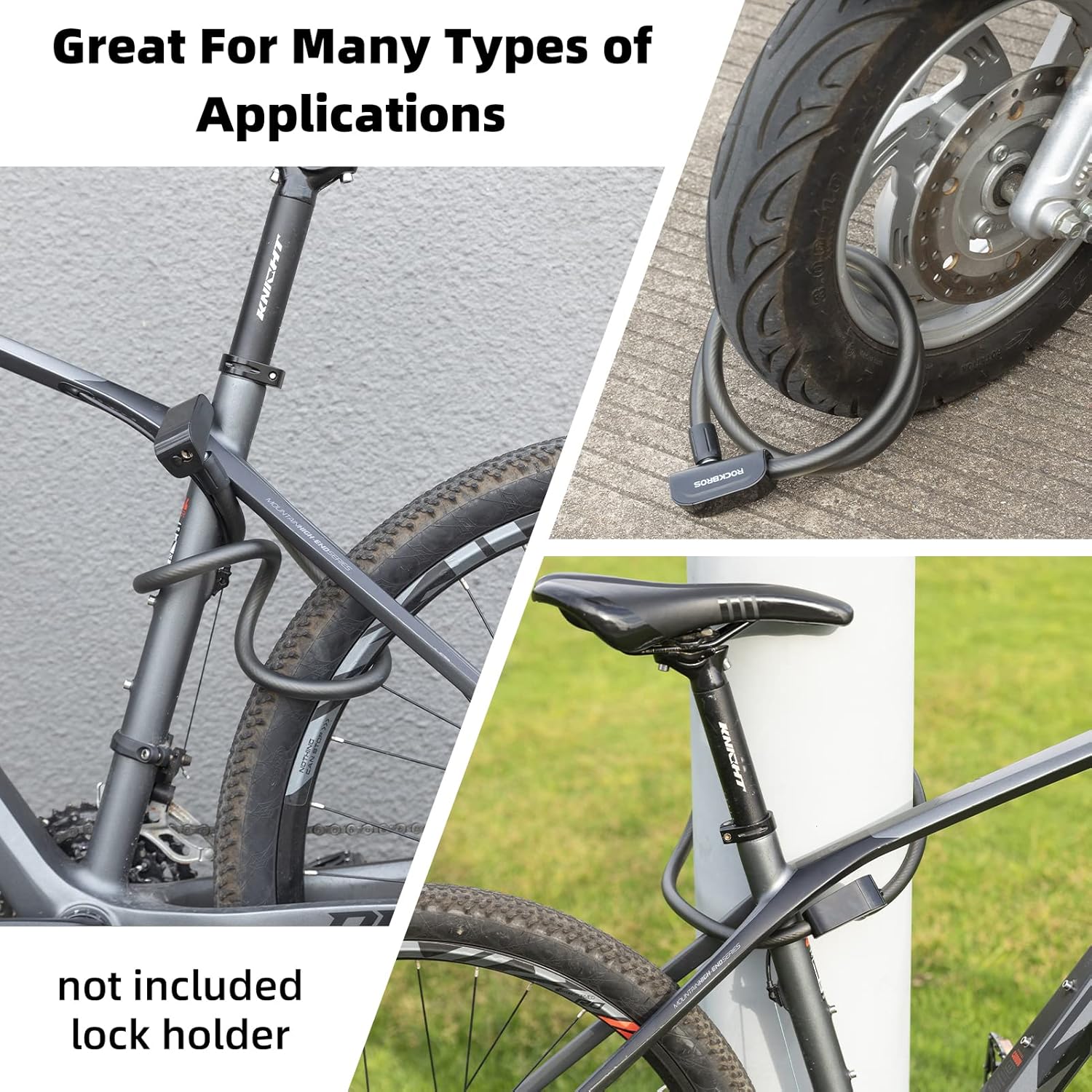 3ft Bike Cable Lock - Secure Lightweight with Mounting Bracket - Image 16