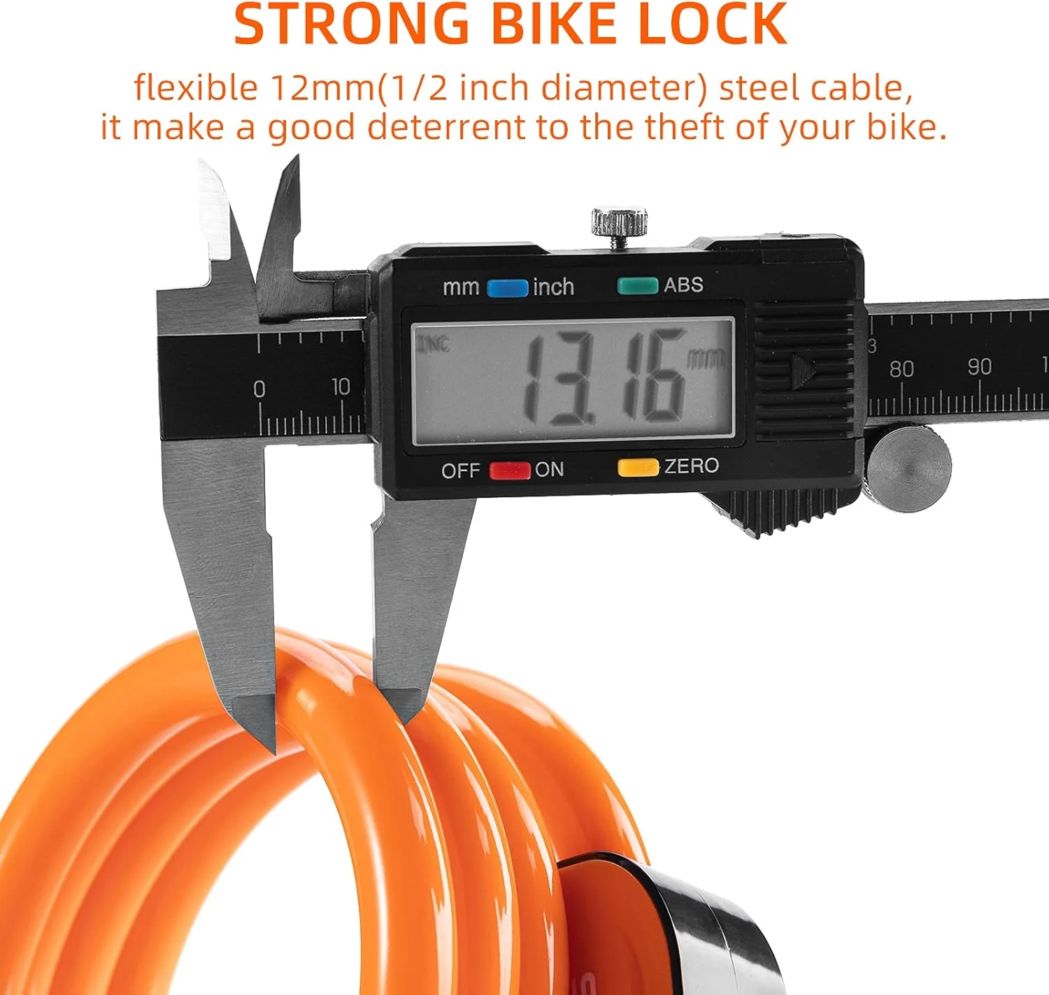 3ft Bike Cable Lock - Secure Lightweight with Mounting Bracket - Image 9