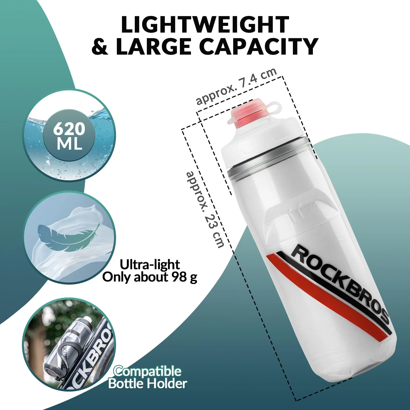 ROCKBROS 620ml Leakproof Insulated Sports Water Bottle for Bikes Outdoor - Image 10
