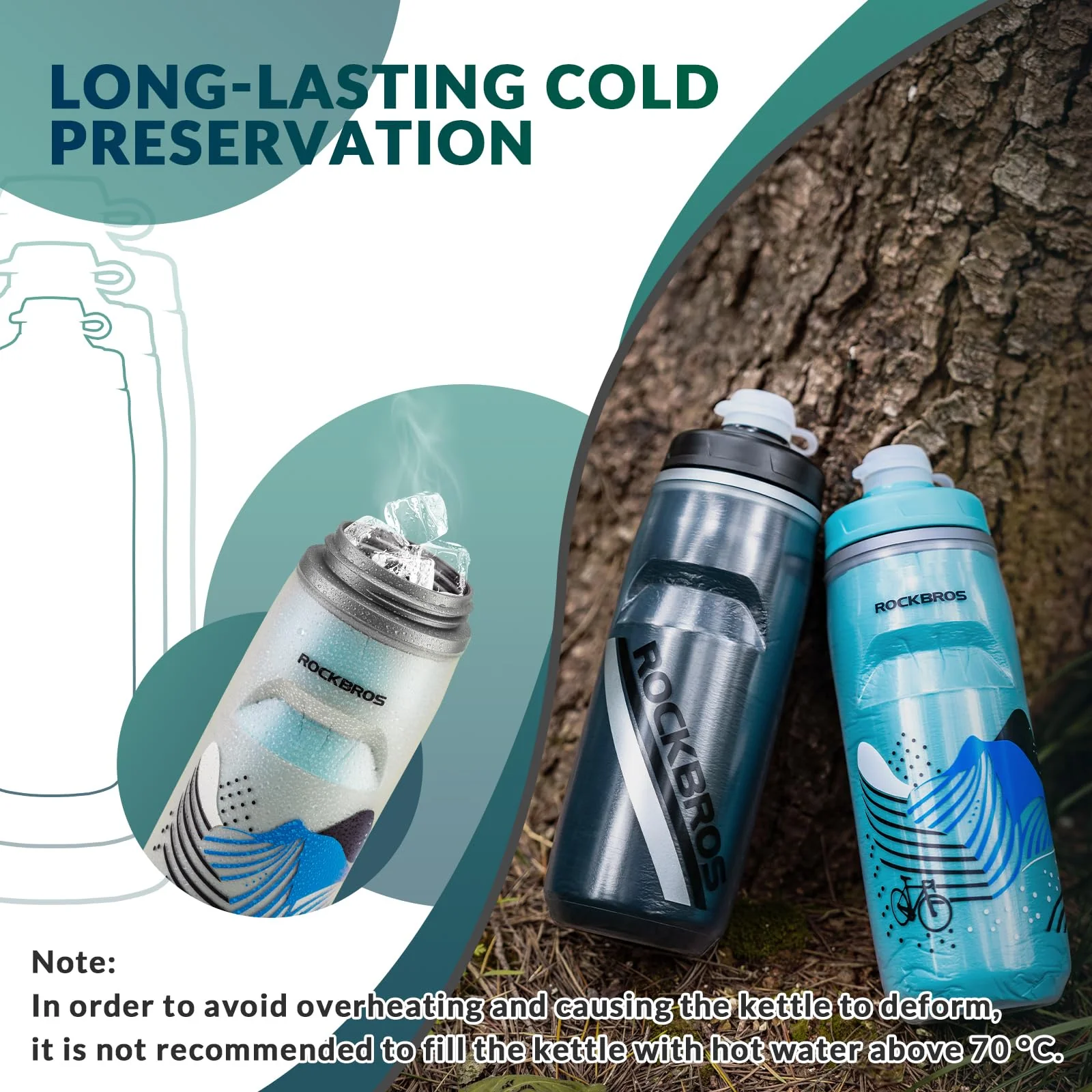 ROCKBROS 620ml Leakproof Insulated Sports Water Bottle for Bikes Outdoor - Image 11