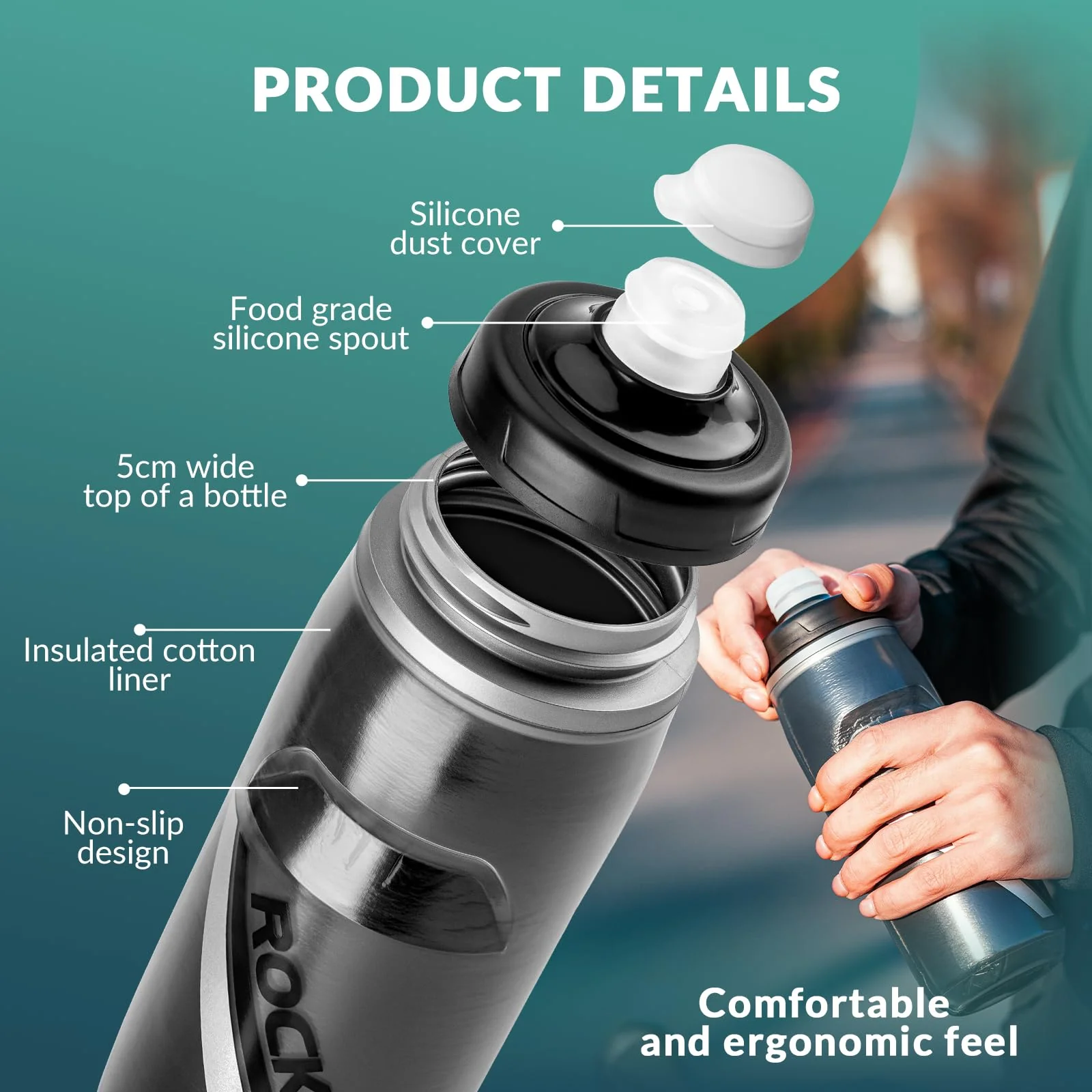 ROCKBROS 620ml Leakproof Insulated Sports Water Bottle for Bikes Outdoor - Image 13