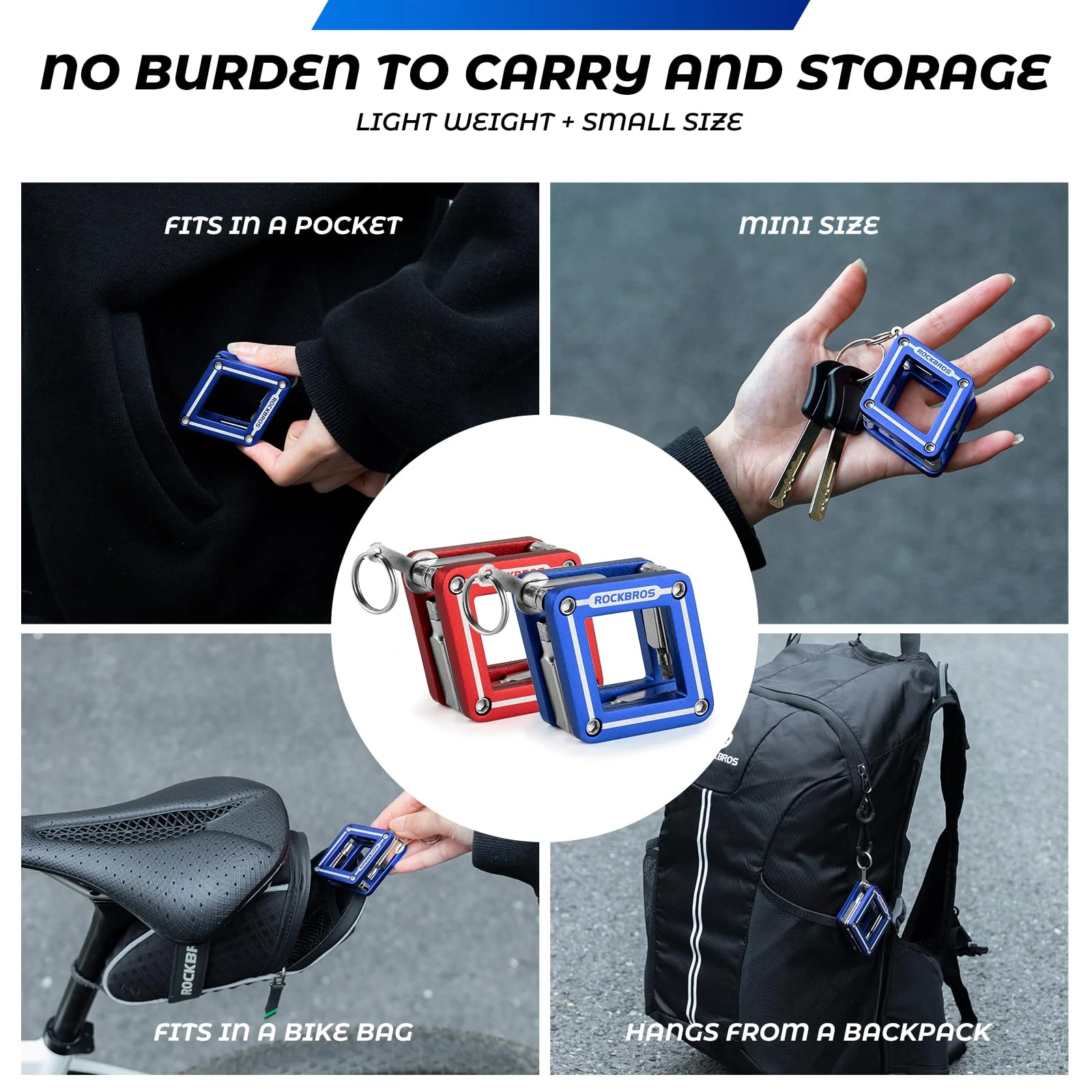 ROCKBROS 8 in 1 Mini Multi-Tools Set Foldable Repair Tool Kit - Image 3