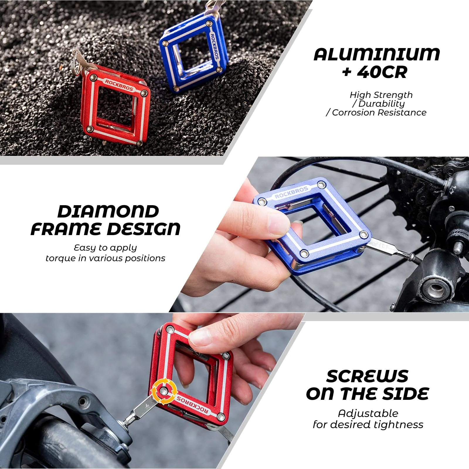 ROCKBROS 8 in 1 Mini Multi-Tools Set Foldable Repair Tool Kit - Image 4