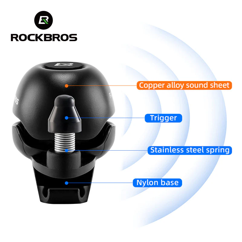 ROCKBROS Bike Bell Aluminum Alloy Helmet-Shaped 80DB - Image 12