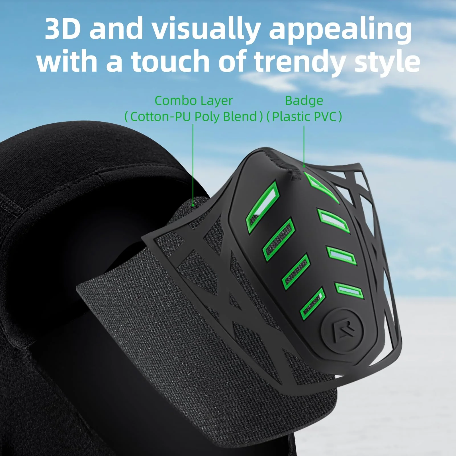 ROCKBROS Balaclava Ski Mask Thermal Windproof Balaclava Mask 3D Design - Image 4