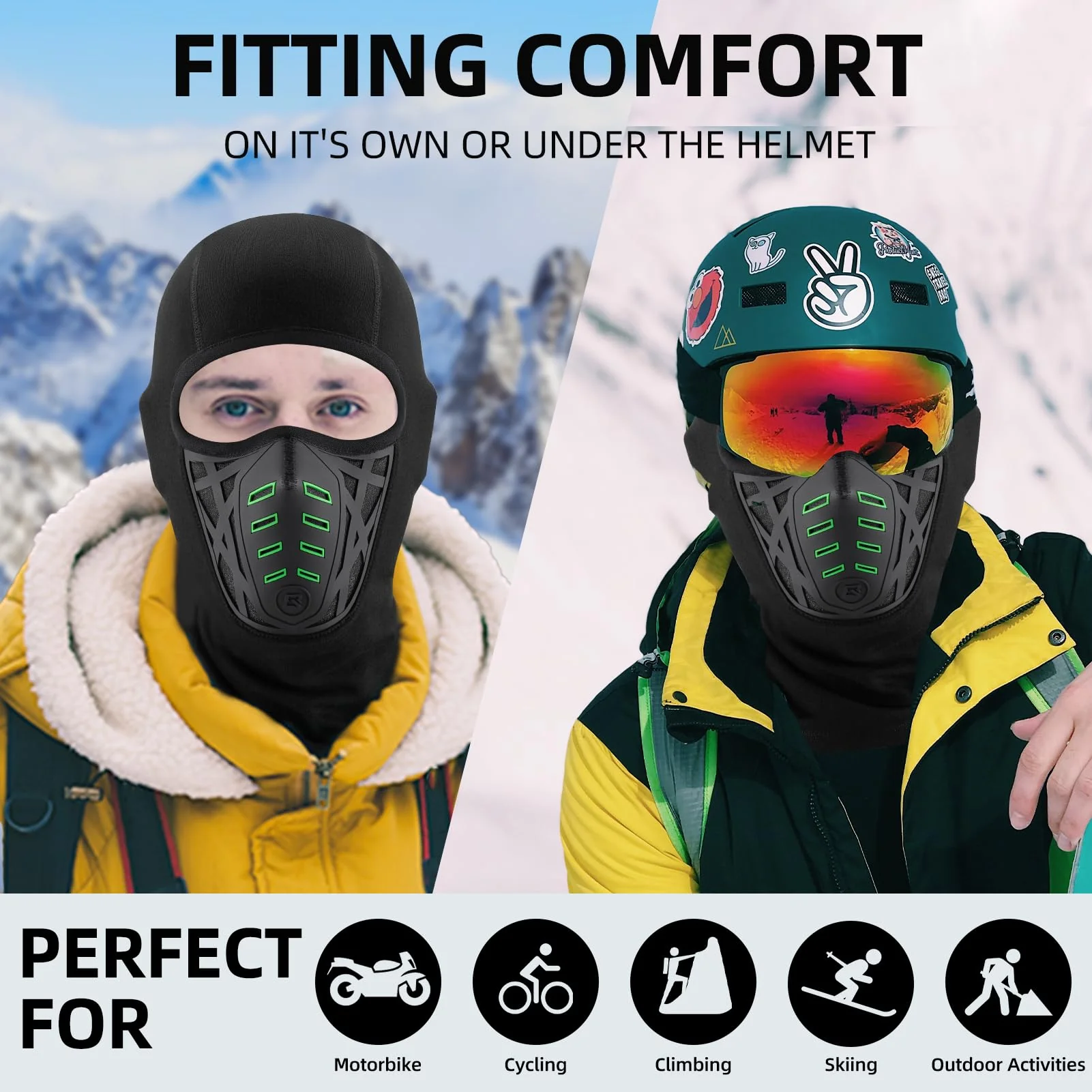 ROCKBROS Balaclava Ski Mask Thermal Windproof Balaclava Mask 3D Design - Image 7