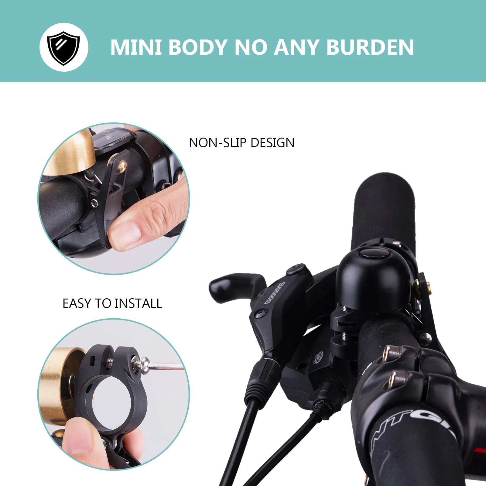ROCKBROS Bicycle Bell, Bicycle Horn Bell Vintage Classic Bell Sound Horn - Image 3