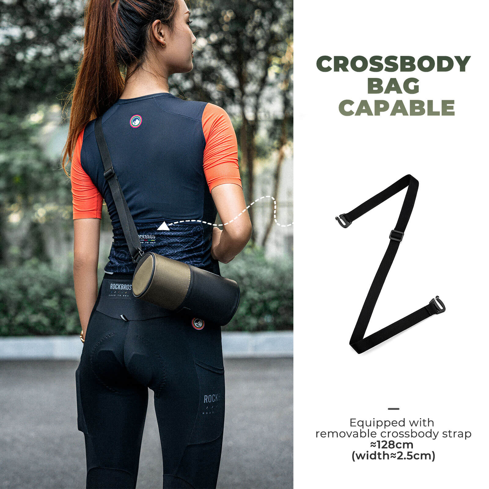 ROCKBROS Bicycle Handlebar Bag with Shoulder Strap 1.7L - Image 3