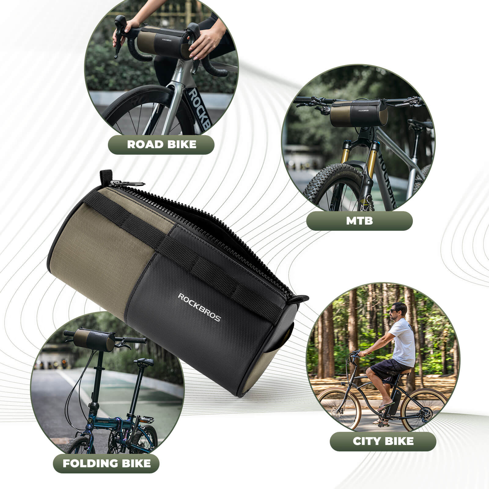ROCKBROS Bicycle Handlebar Bag with Shoulder Strap 1.7L - Image 5