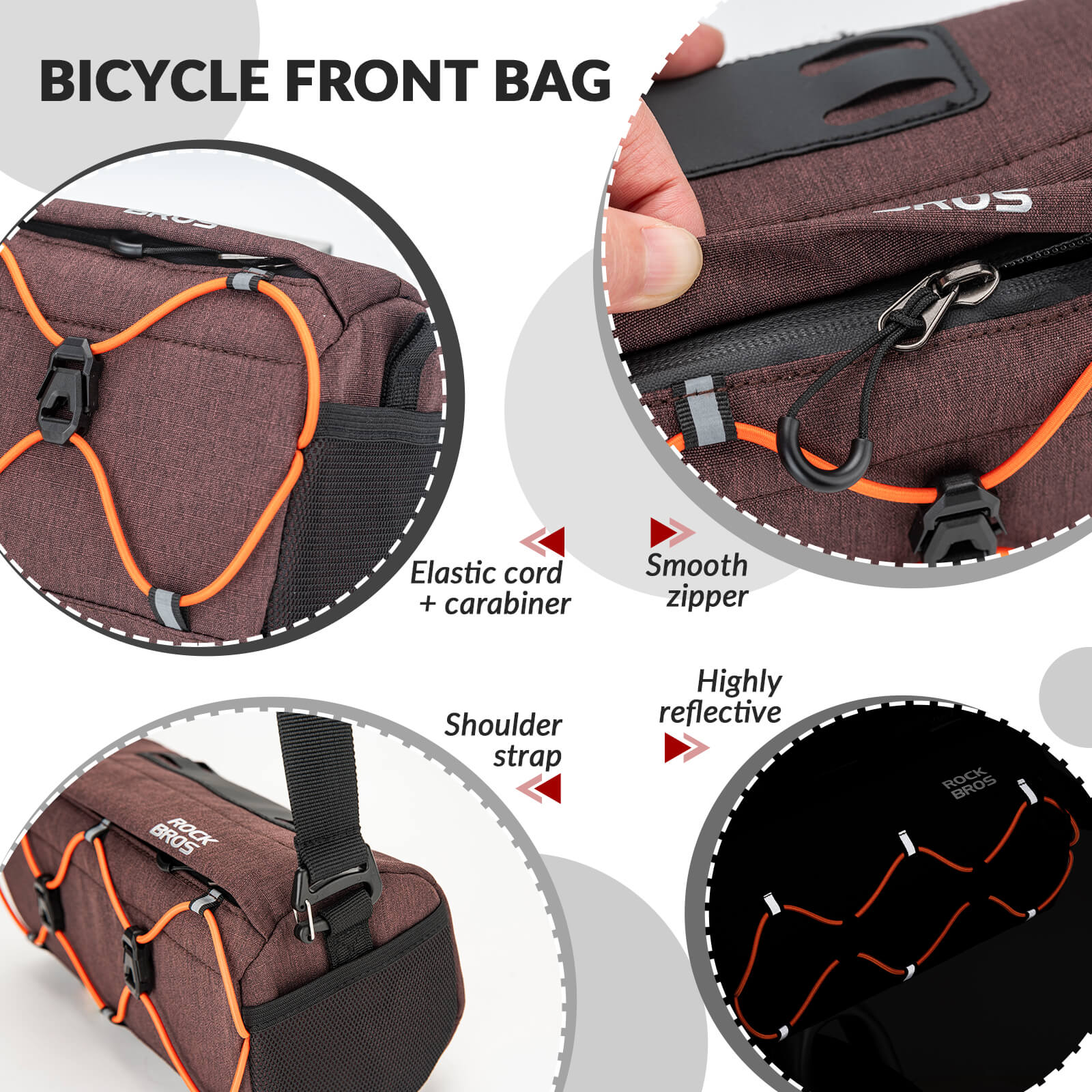 ROCKBROS Bicycle Handlebar Bag With Shoulder Strap 2.2L - Image 39