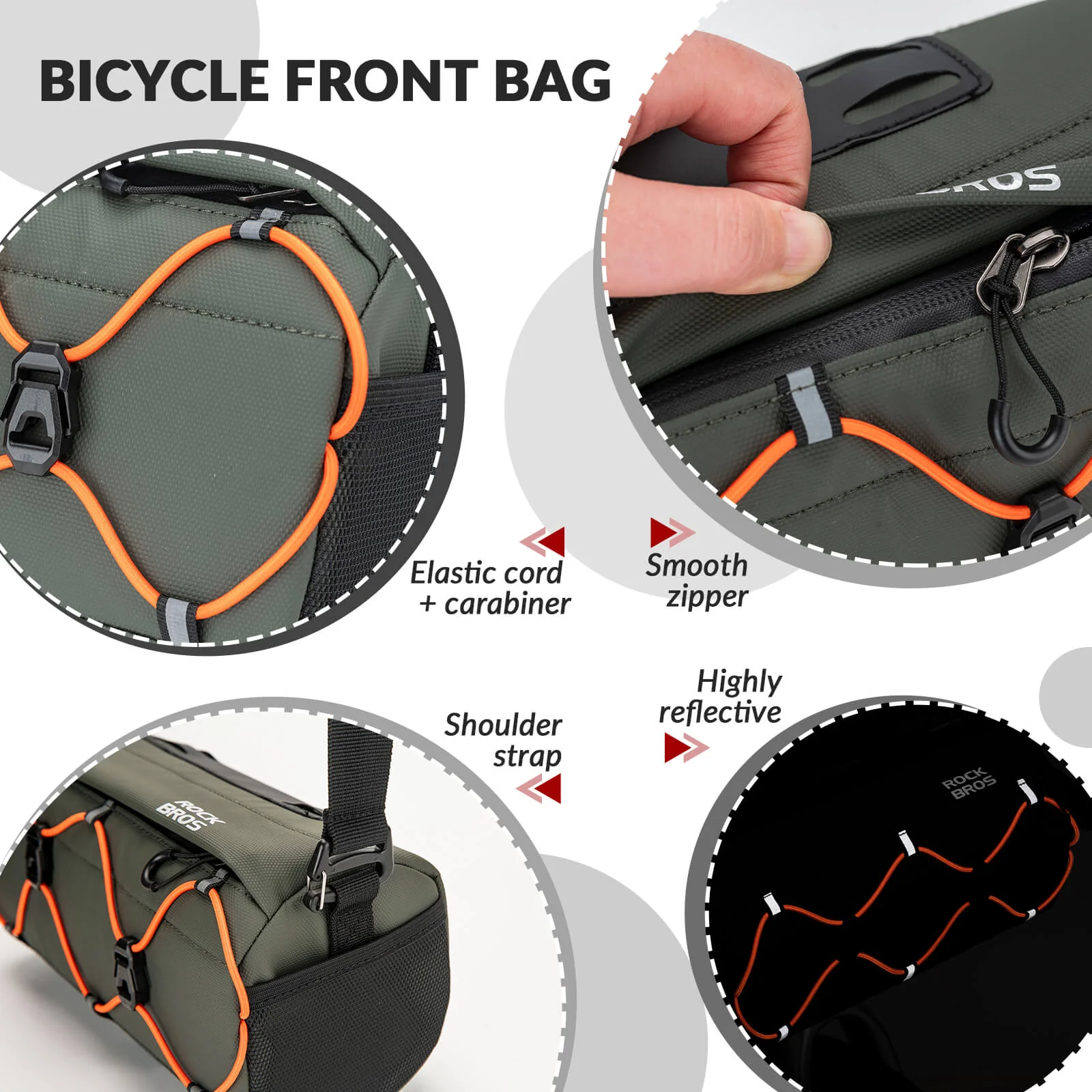 ROCKBROS Bicycle Handlebar Bag With Shoulder Strap 2.2L - Image 40