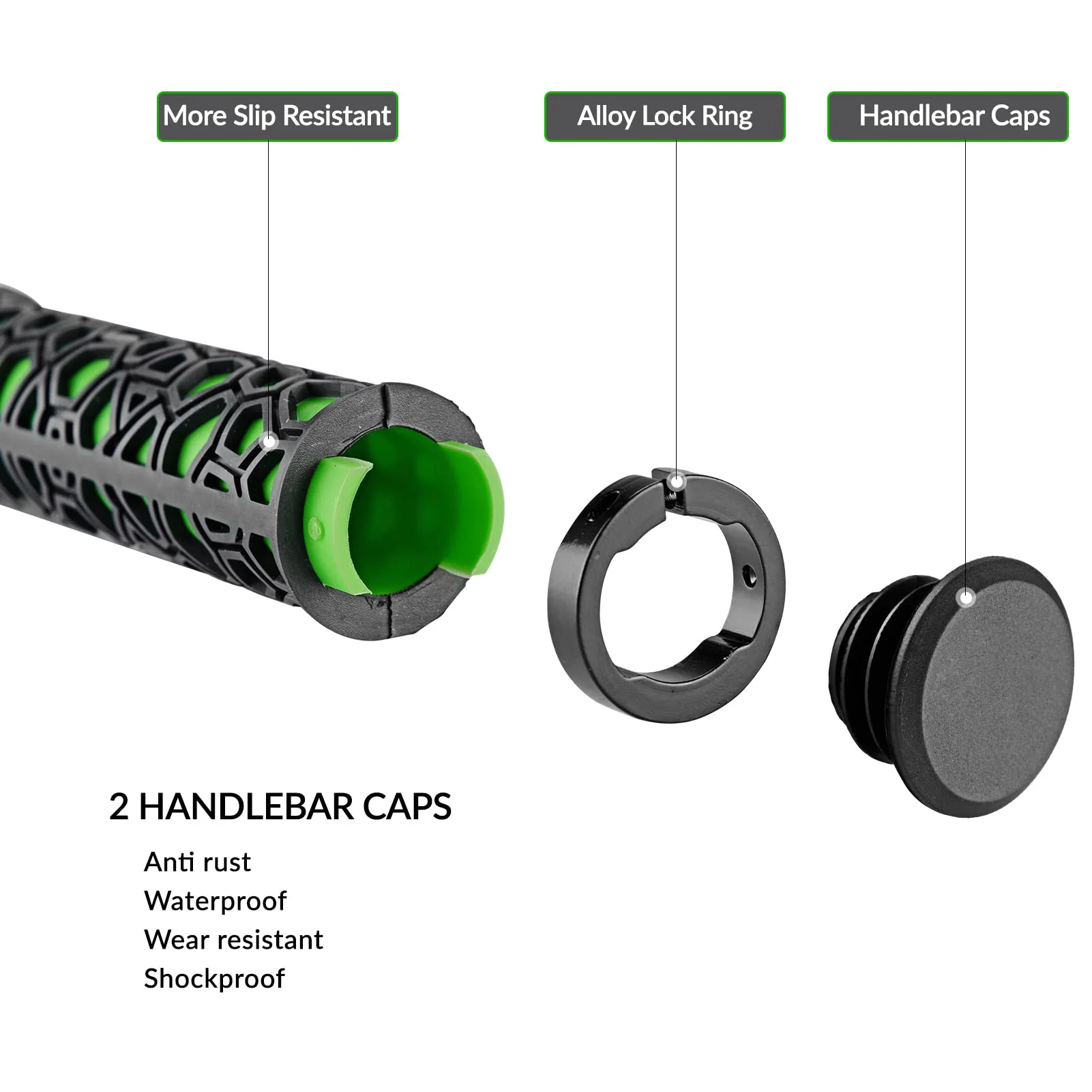 ROCKBROS Bicycle Handlebar Grips Aluminum Alloy Double Lock-on Bike Grips - Image 17