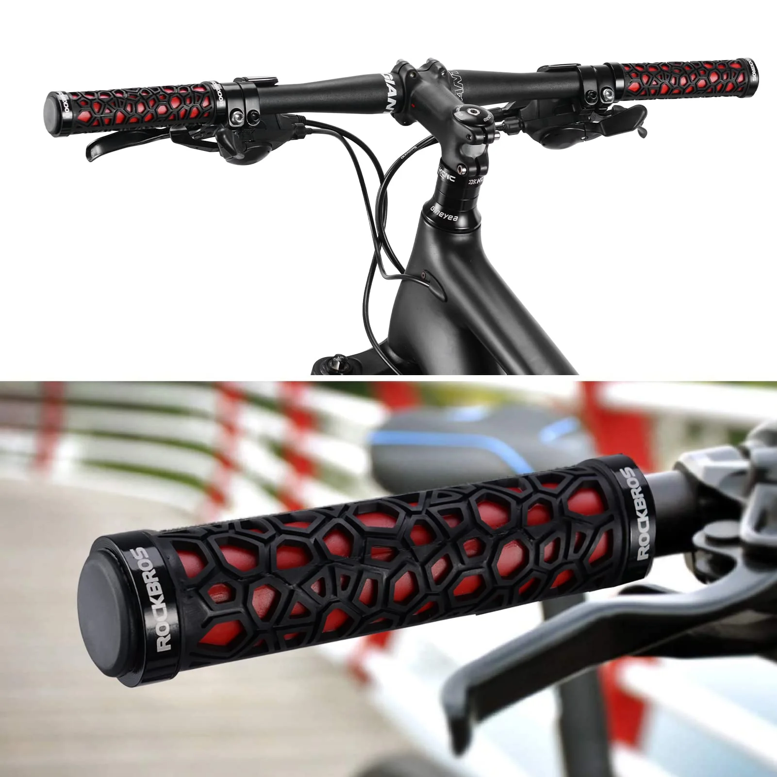 ROCKBROS Bicycle Handlebar Grips Aluminum Alloy Double Lock-on Bike Grips - Image 18