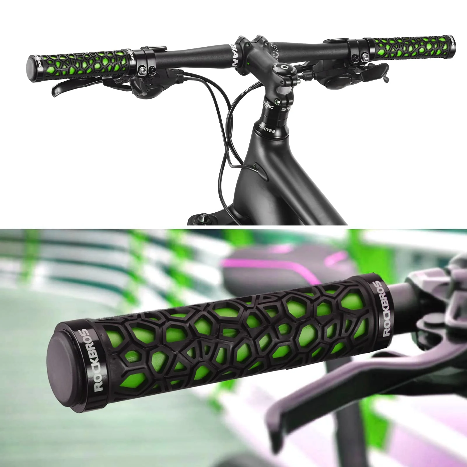 ROCKBROS Bicycle Handlebar Grips Aluminum Alloy Double Lock-on Bike Grips - Image 4