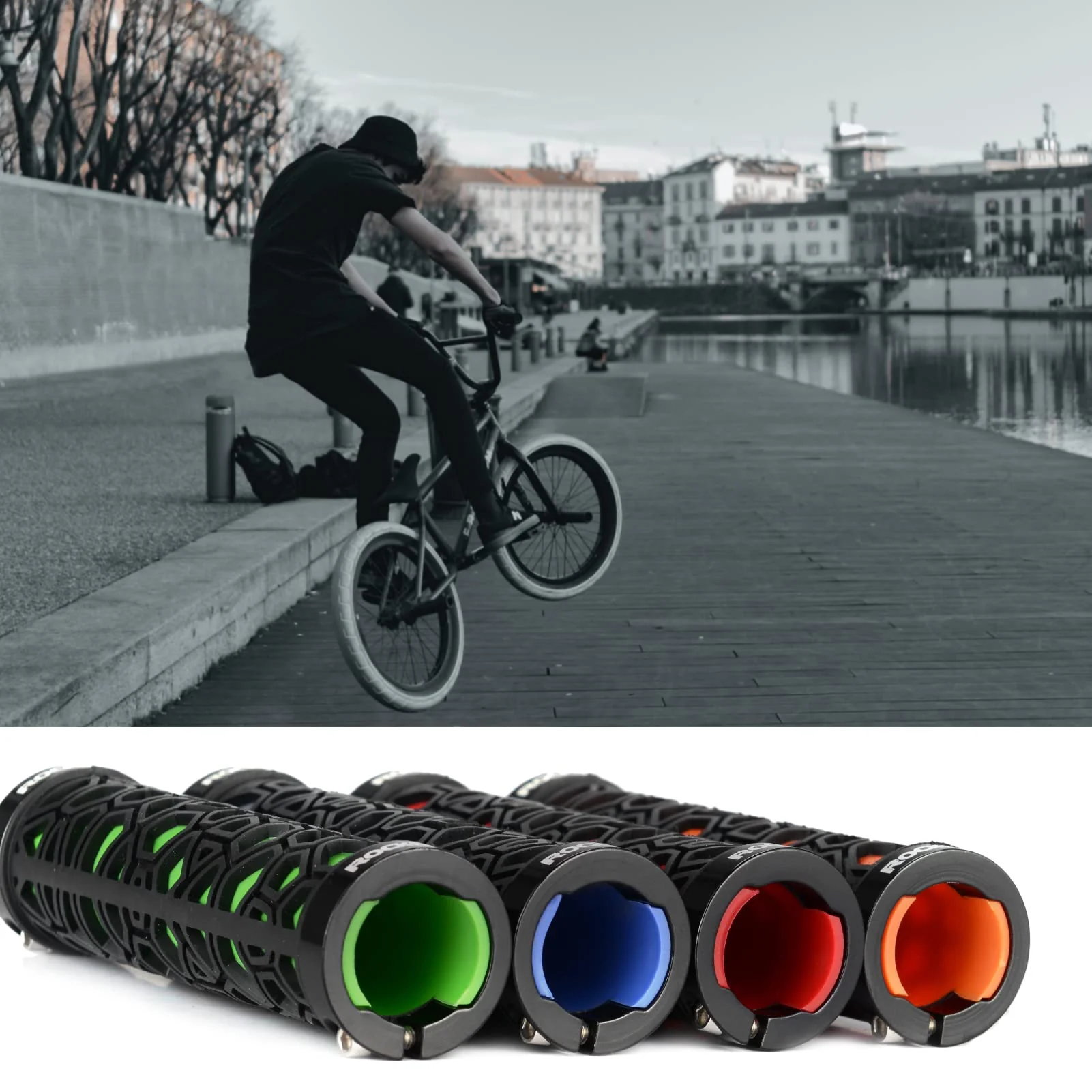 ROCKBROS Bicycle Handlebar Grips Aluminum Alloy Double Lock-on Bike Grips - Image 5