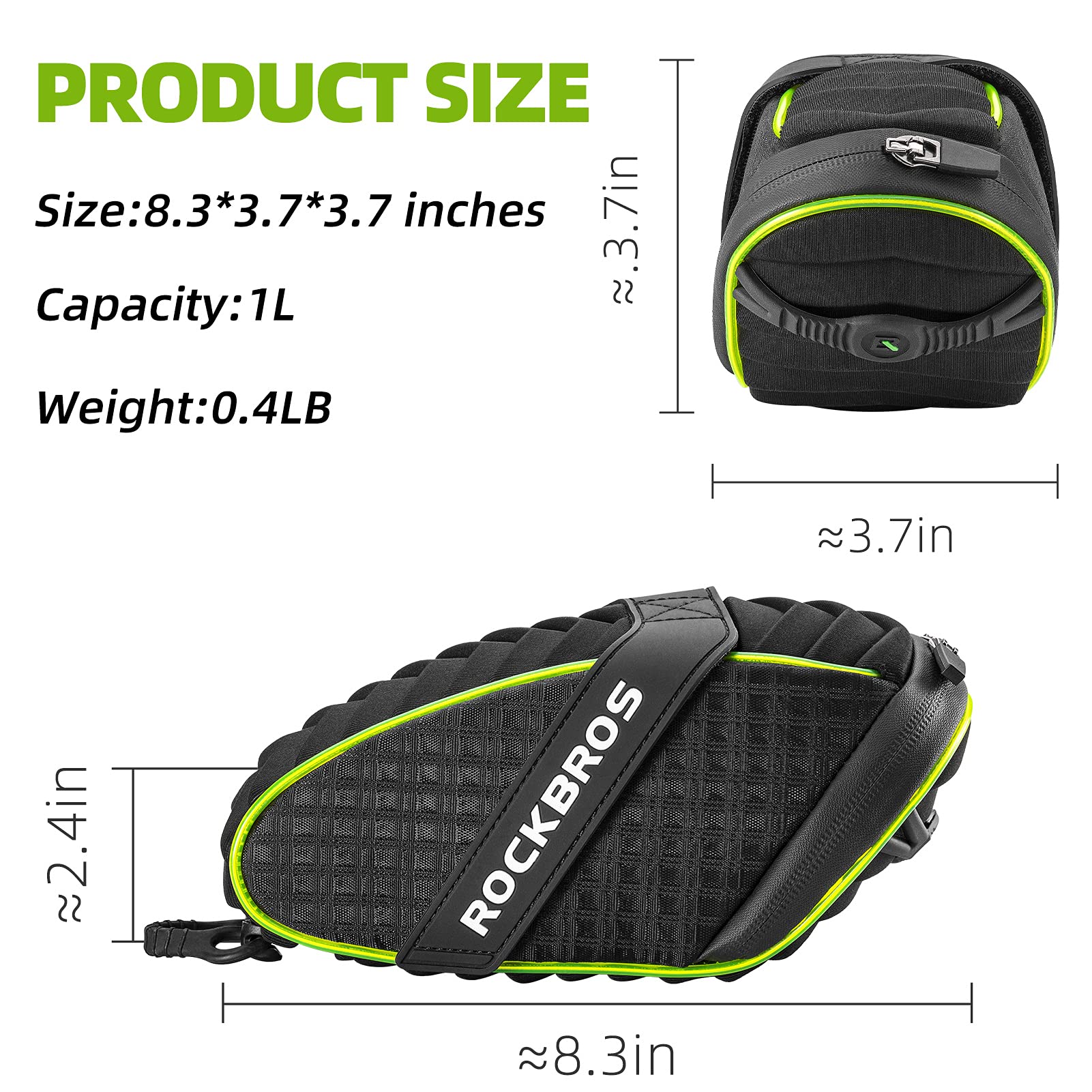 ROCKBROS Bicycle Saddle Bag Under Seat 3D Shell - Image 33