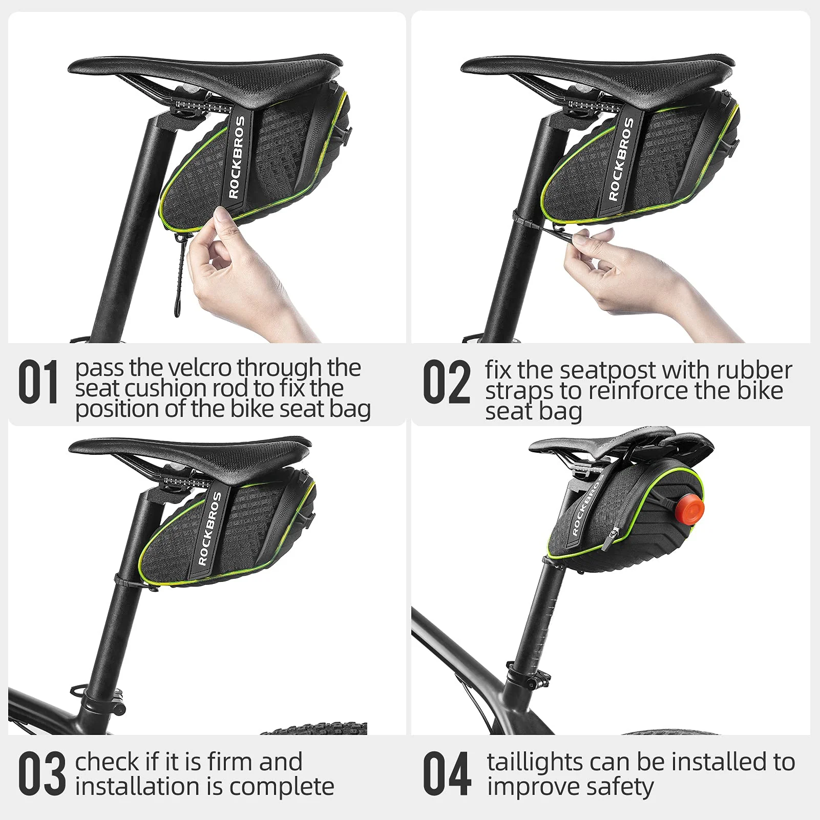 ROCKBROS Bicycle Saddle Bag Under Seat 3D Shell - Image 42
