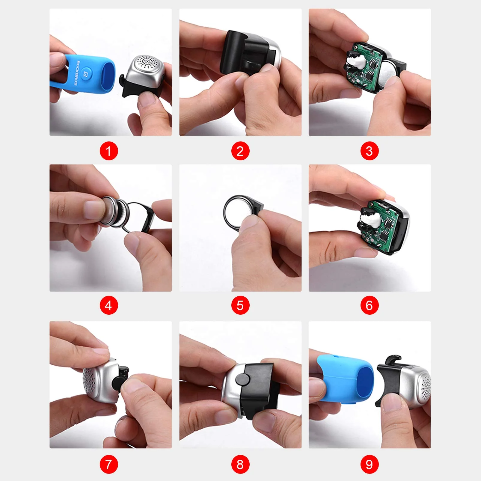 ROCKBROS-Bike Bell 90dB Electric Cycling Bells Loud Rainproof 3 Modes - Image 21