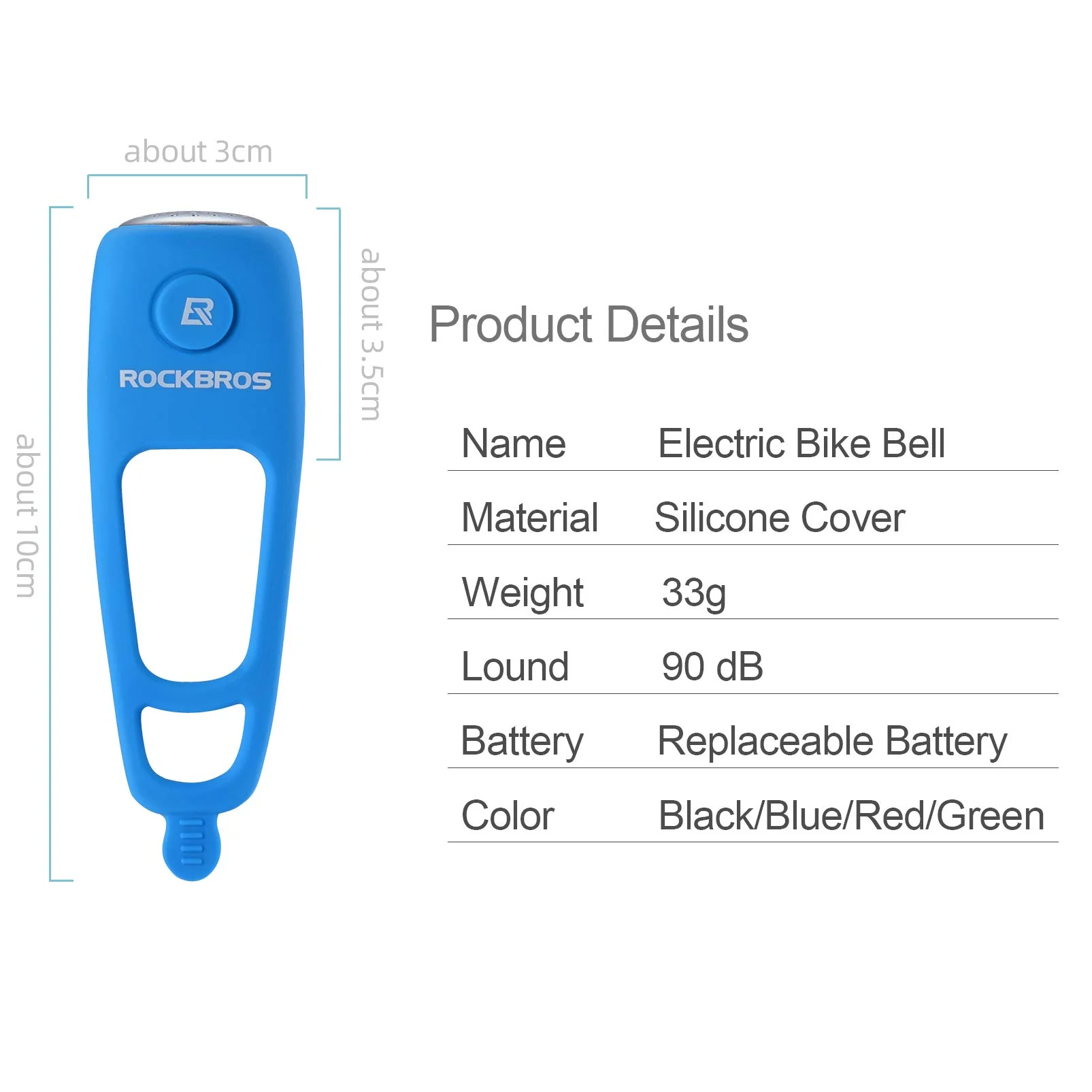 ROCKBROS-Bike Bell 90dB Electric Cycling Bells Loud Rainproof 3 Modes - Image 25