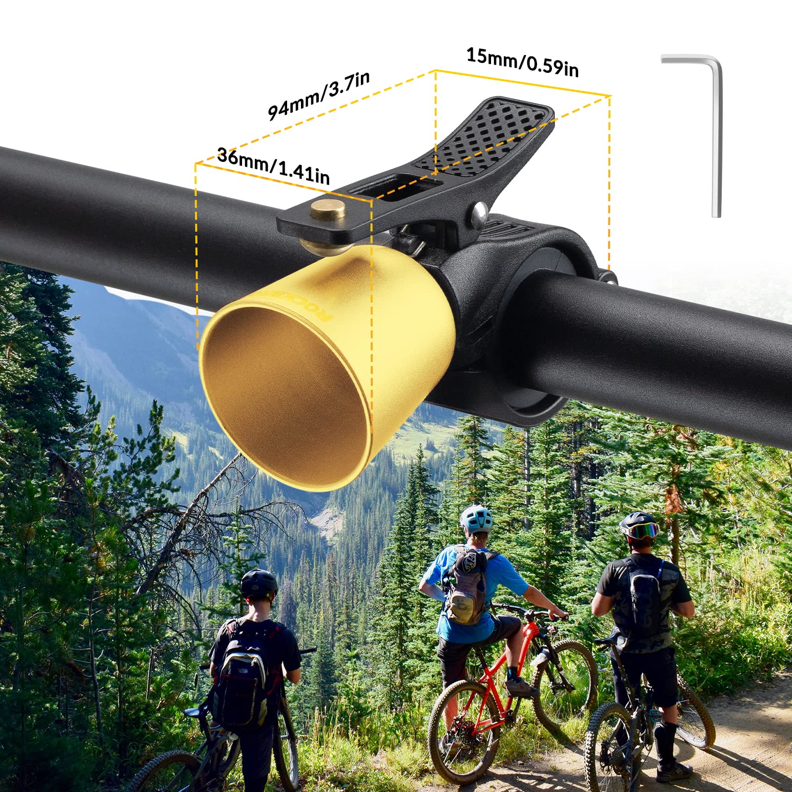 Loud Brass Bike Bell with Clear Ring for MTB - Image 14