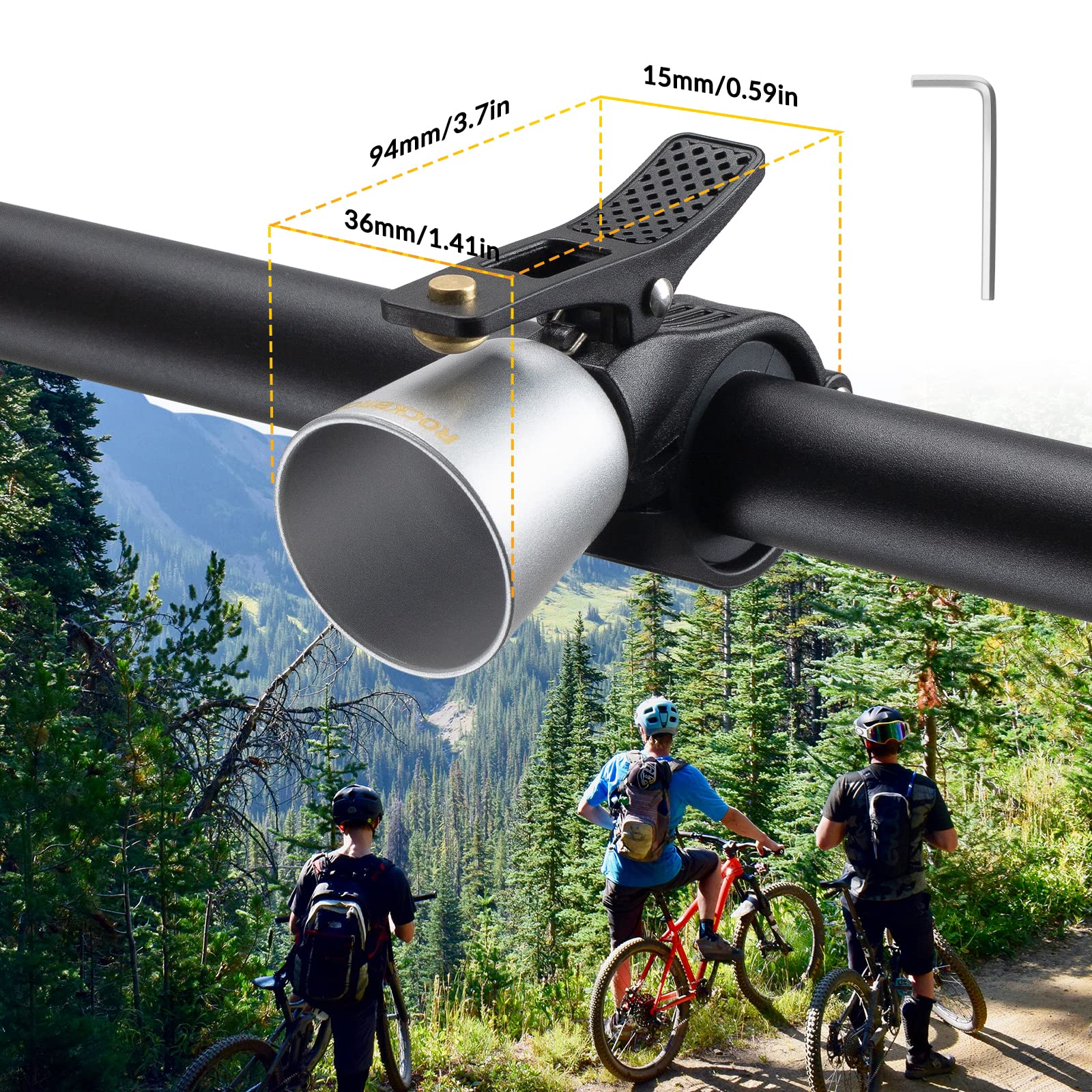 Loud Brass Bike Bell with Clear Ring for MTB - Image 22