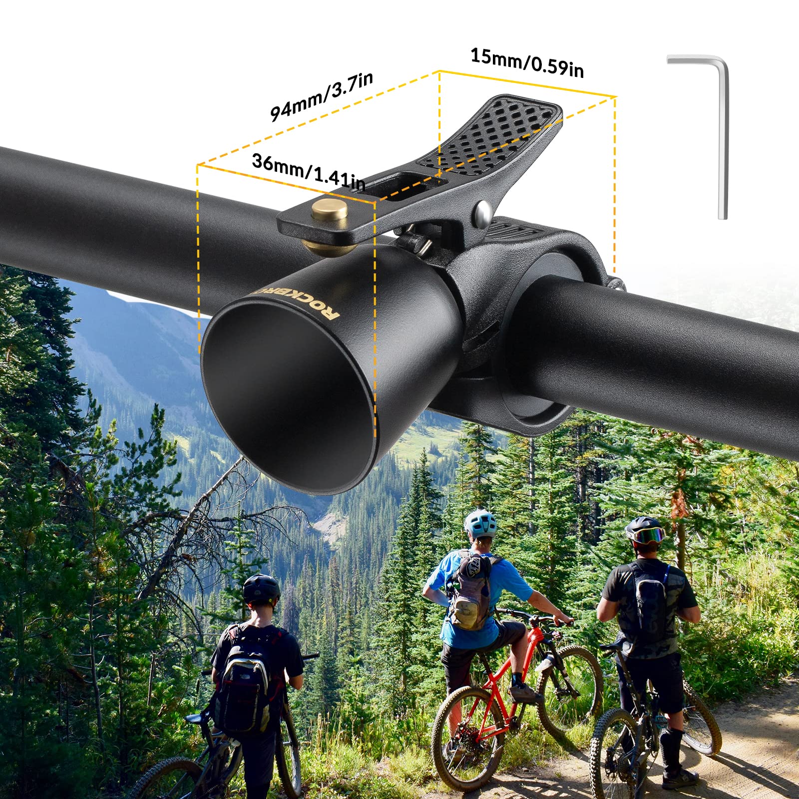 Loud Brass Bike Bell with Clear Ring for MTB - Image 9